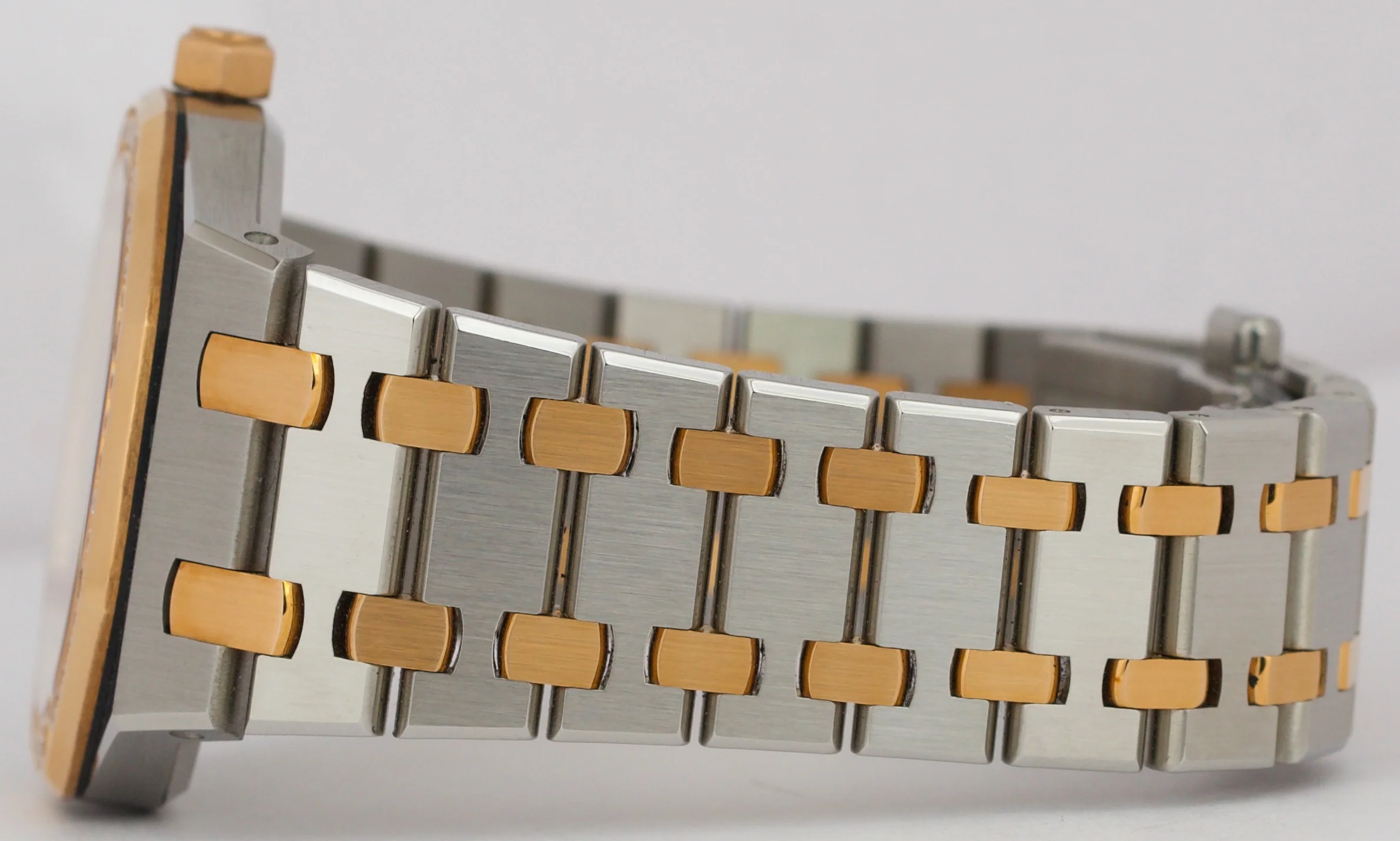 PAPERS Audemars Piguet Royal Oak WHITE DIAMOND 18K Gold Steel 33mm 67651SR BOX - Image 7