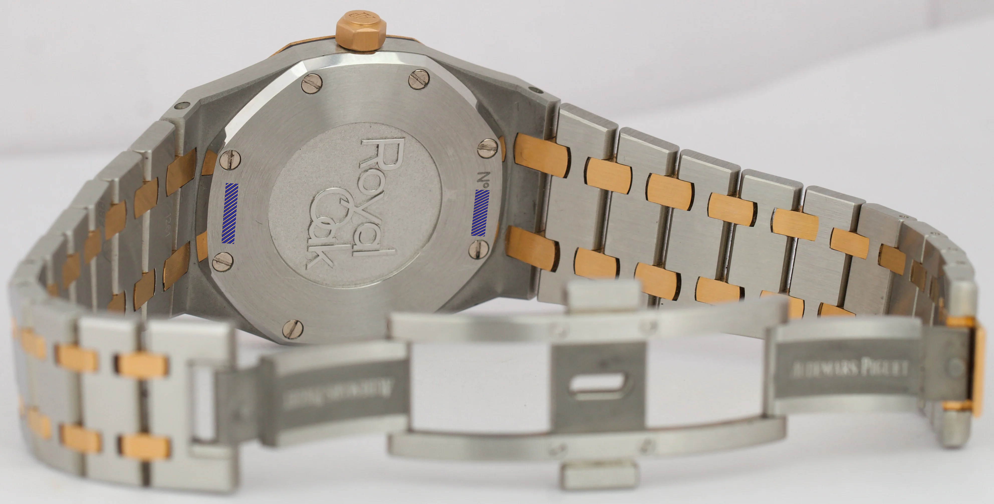 PAPERS Audemars Piguet Royal Oak WHITE DIAMOND 18K Gold Steel 33mm 67651SR BOX - Image 9