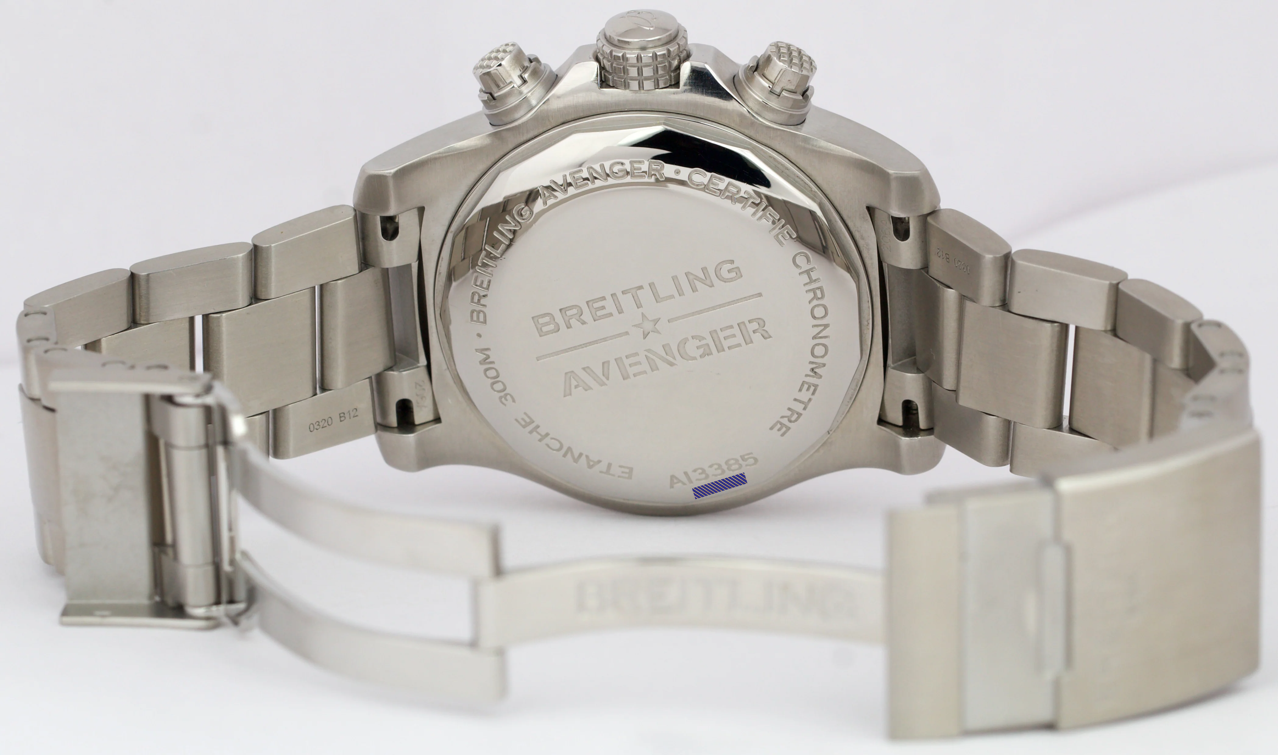 PAPERS Breitling Avenger Chronograph 43mm Black Stainless Automatic A13385 BOX - Image 8