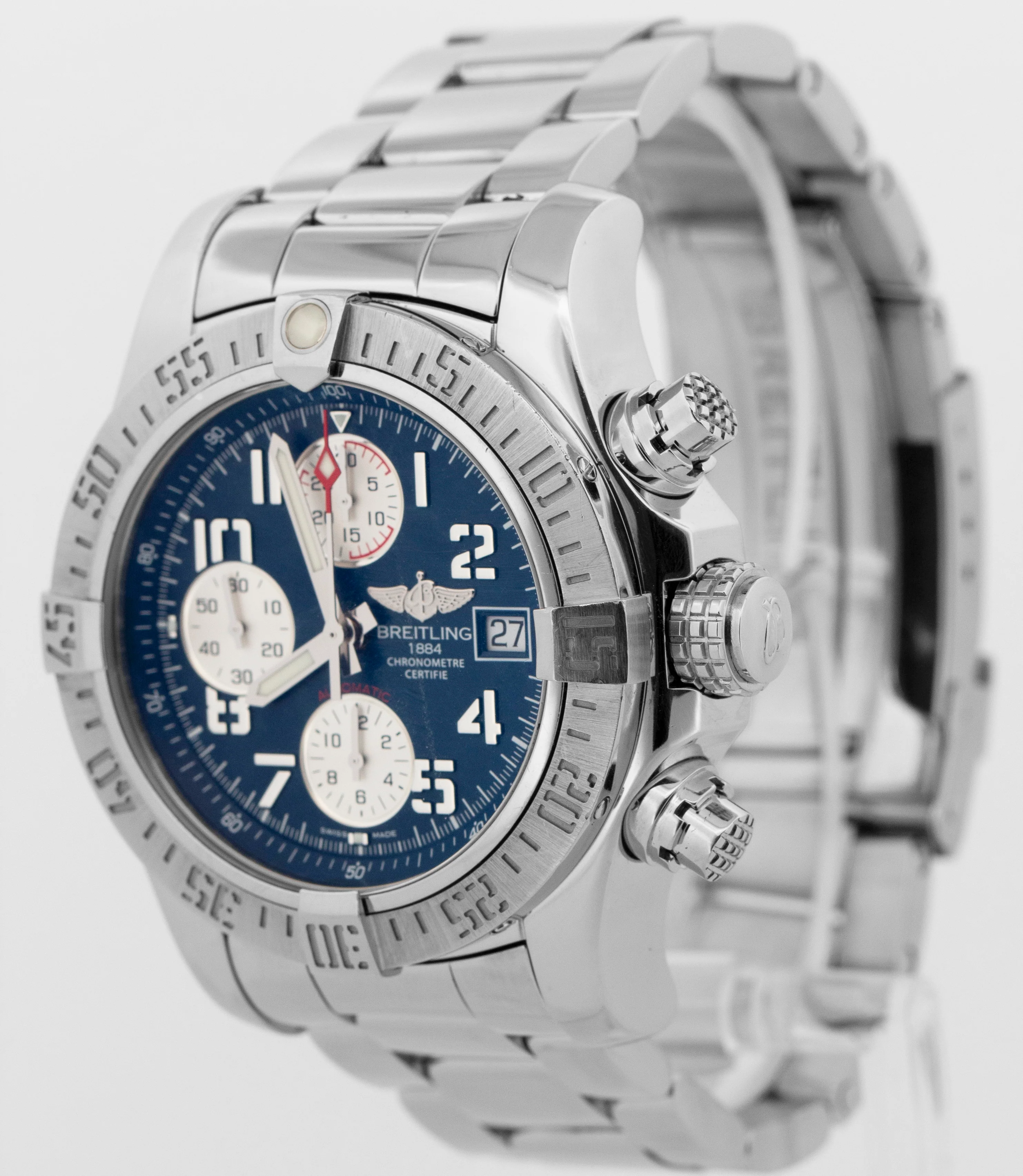 PAPERS Breitling Avenger II Chronograph 43mm Blue Stainless Steel A13381 BOX - Image 3