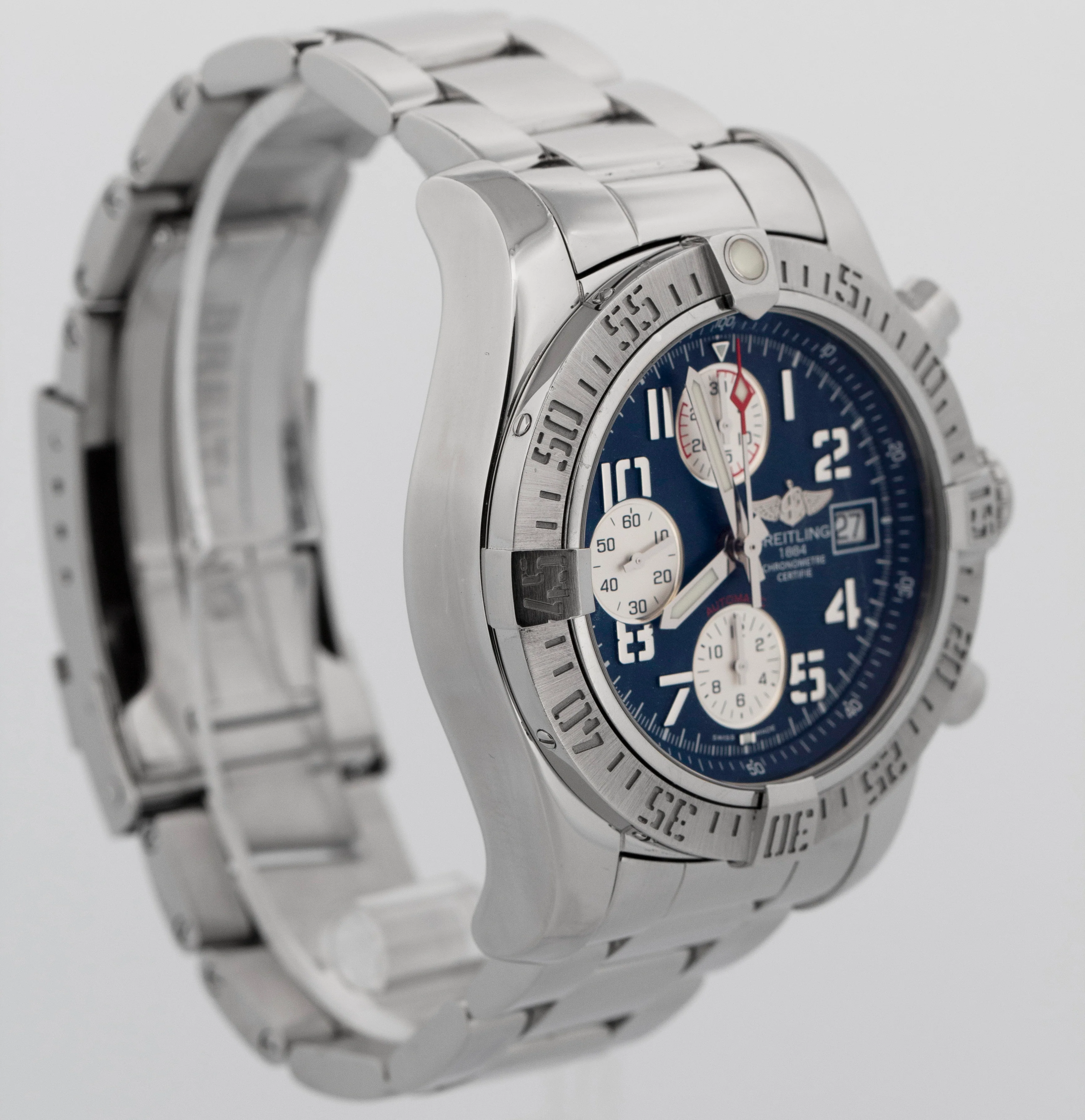 PAPERS Breitling Avenger II Chronograph 43mm Blue Stainless Steel A13381 BOX - Image 5