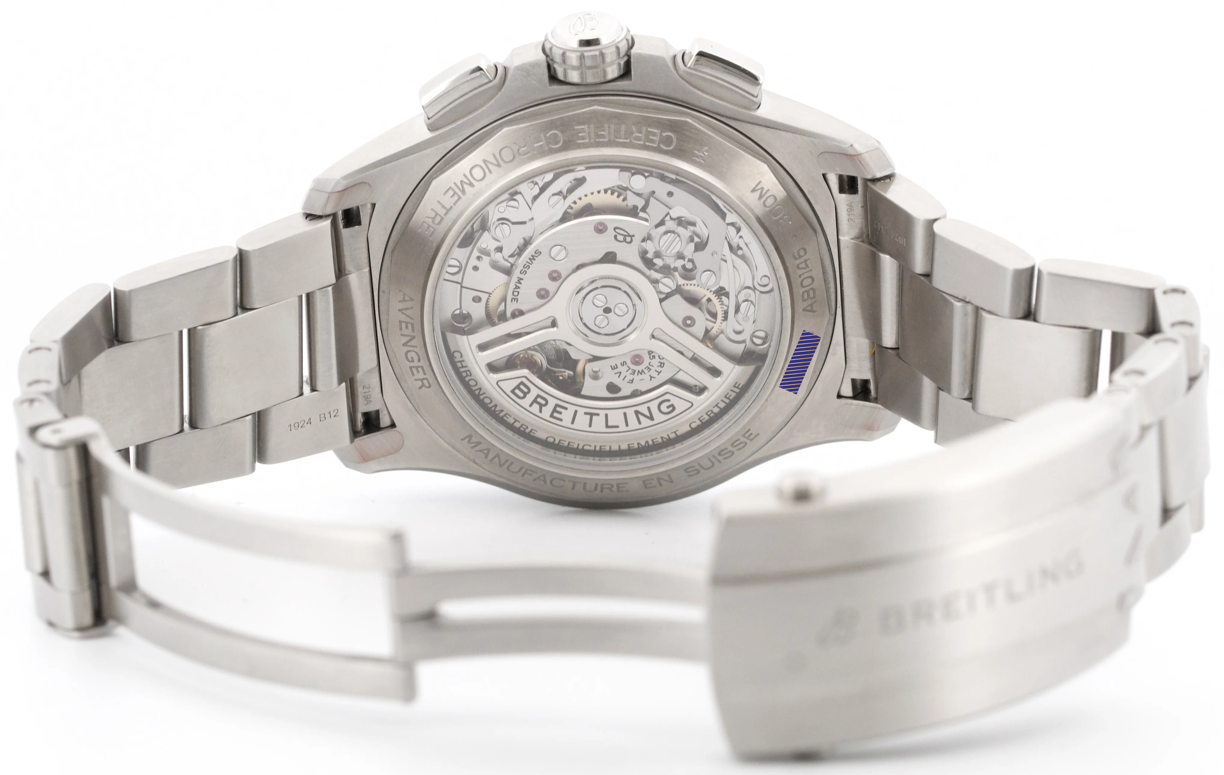 2025 PAPERS Breitling Avenger B01 Chronograph 42 BLUE Steel 42mm AB0146 BOX - Image 9