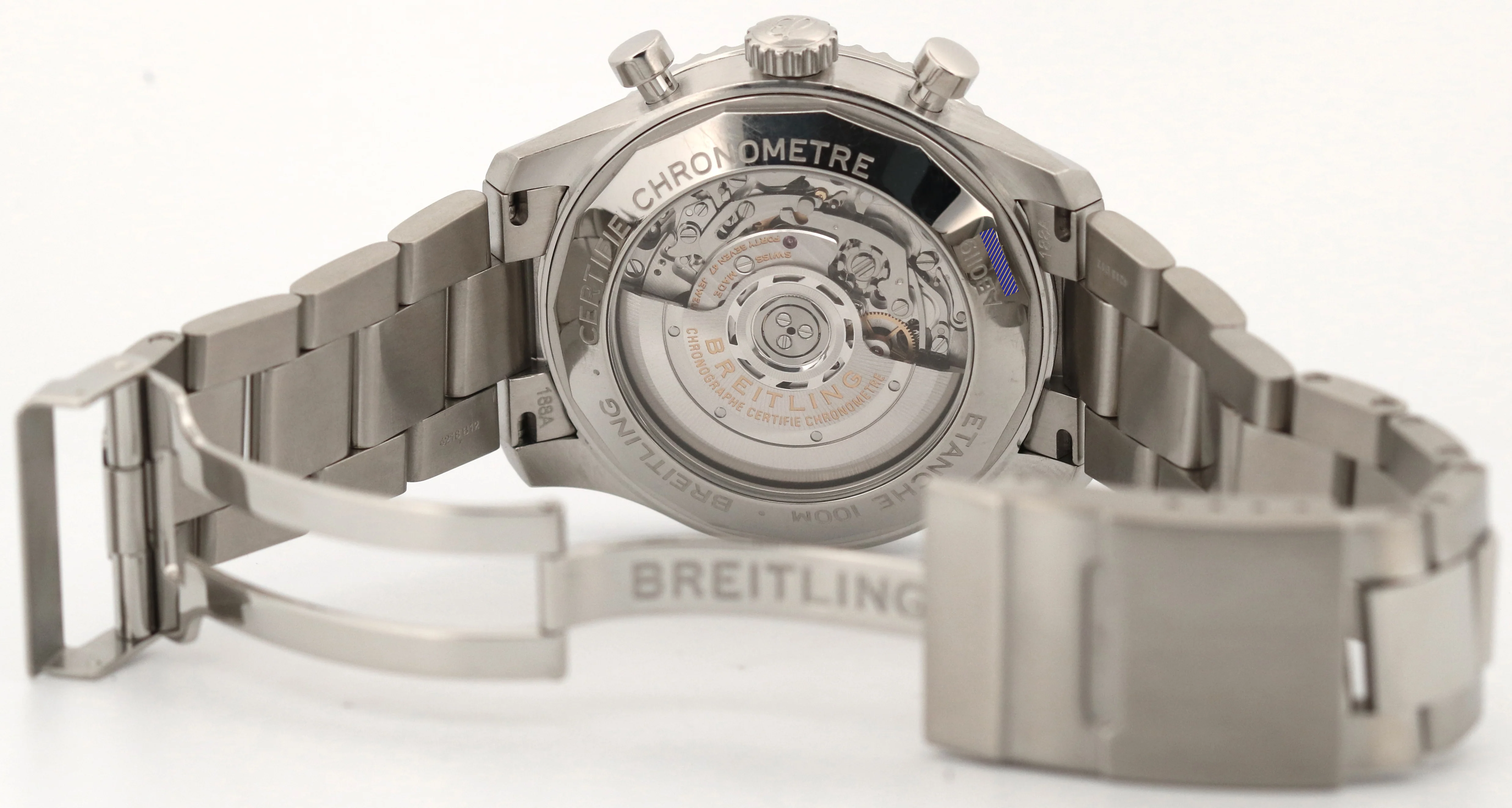 PAPERS Breitling Aviator B01 Chronograph BLUE Stainless Steel 43mm AB0119 BOX - Image 9