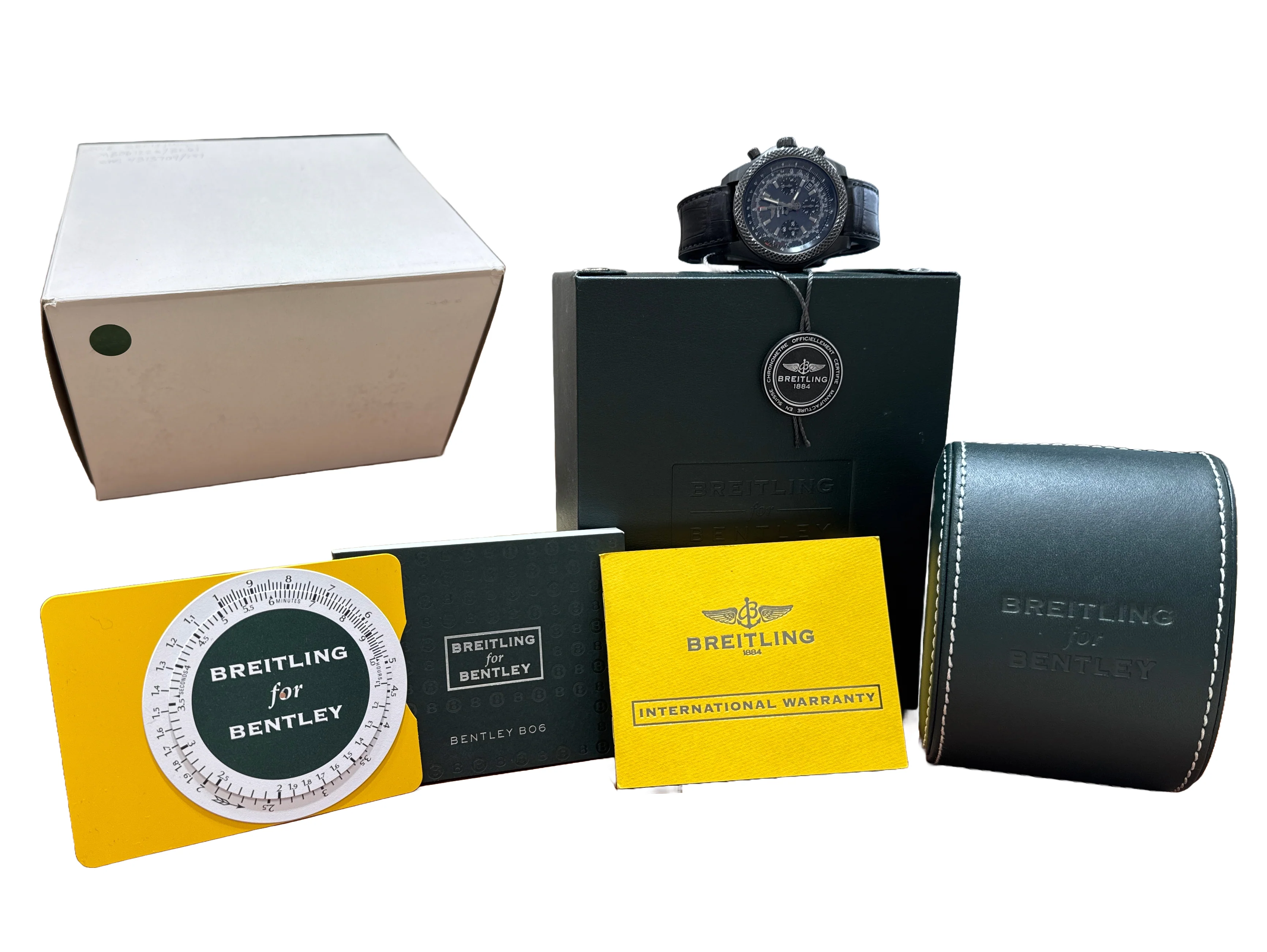 PAPERS Breitling Bentley Black MOP DLC Steel MB0612 Leather LTD 44mm Watch BOX - Image 2
