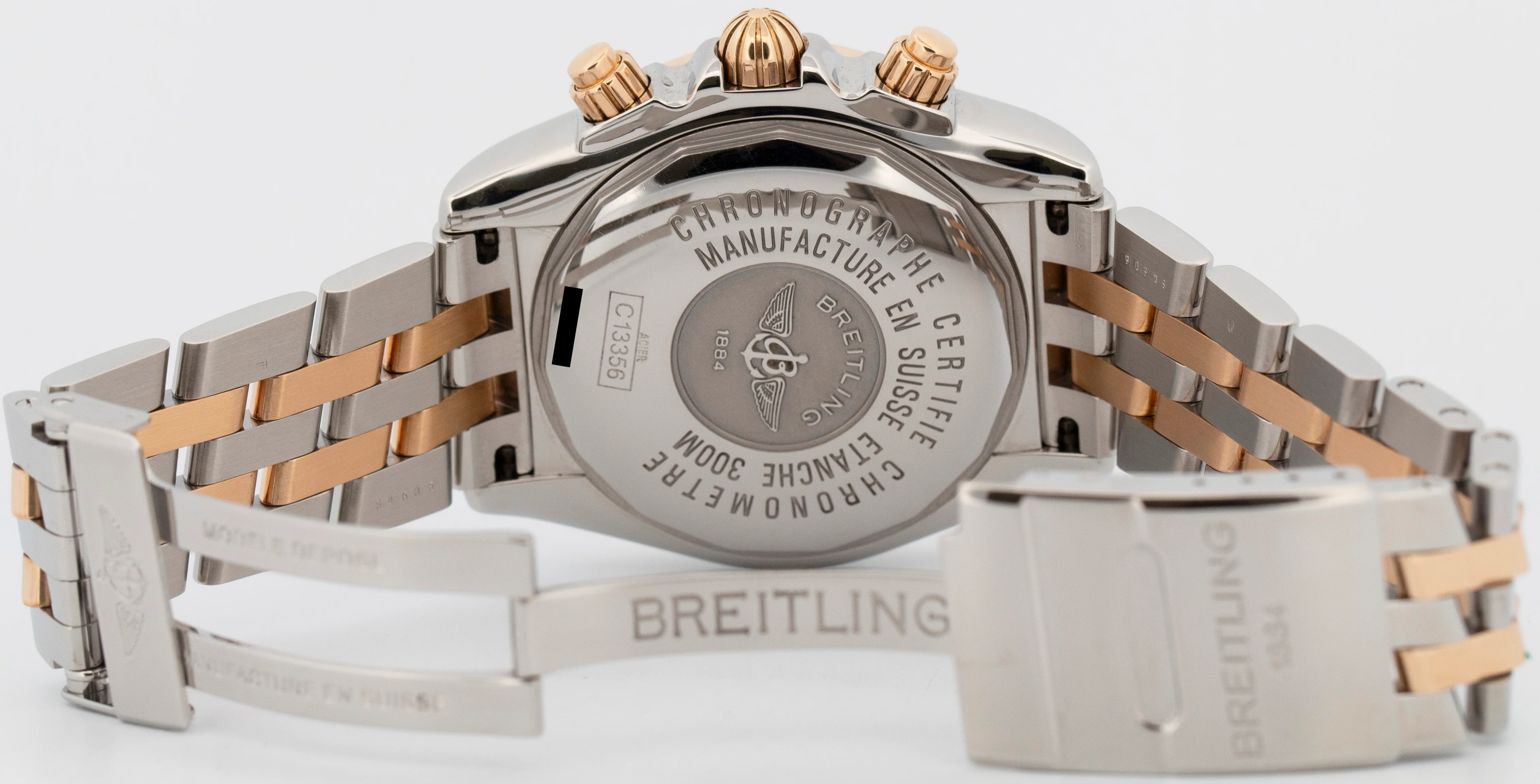 PAPERS Breitling Chronomat Evolution 43mm Two-Tone Rose Gold Watch C13356 BOX - Image 8