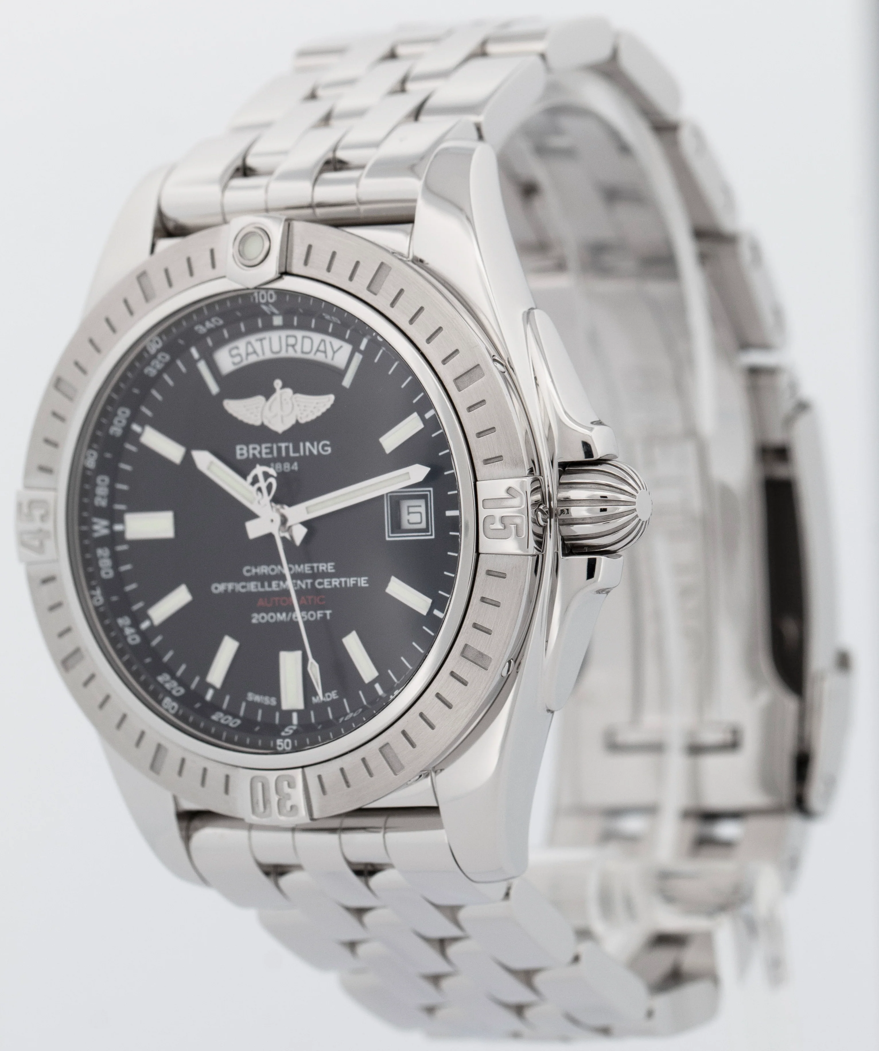 PAPERS Breitling Galactic 44mm Stainless Steel Black Date Watch A45320 BOX - Image 4