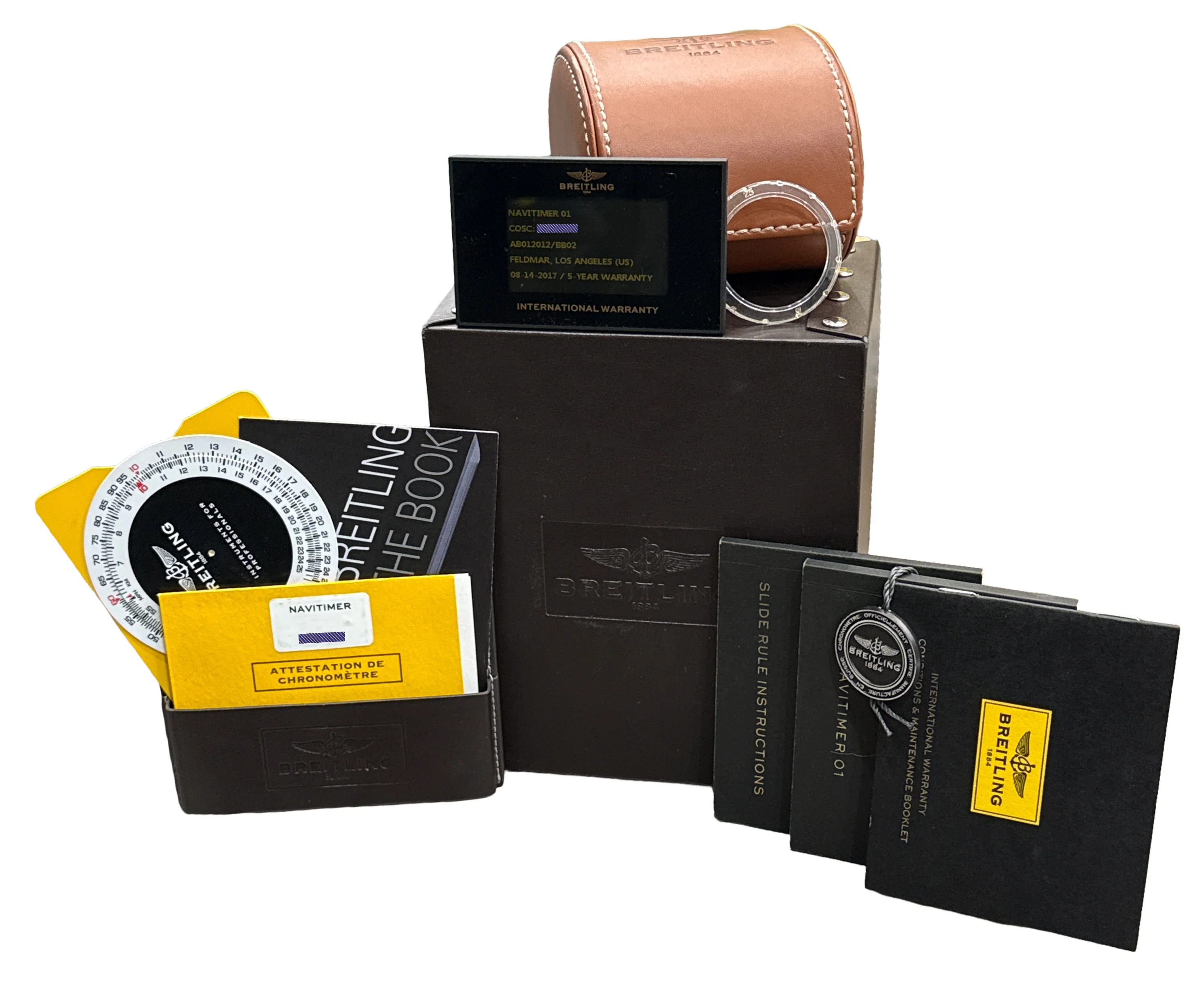 PAPERS Breitling Navitimer B01 43mm Steel BLACK Chronograph Watch AB0120 BOX - Image 2