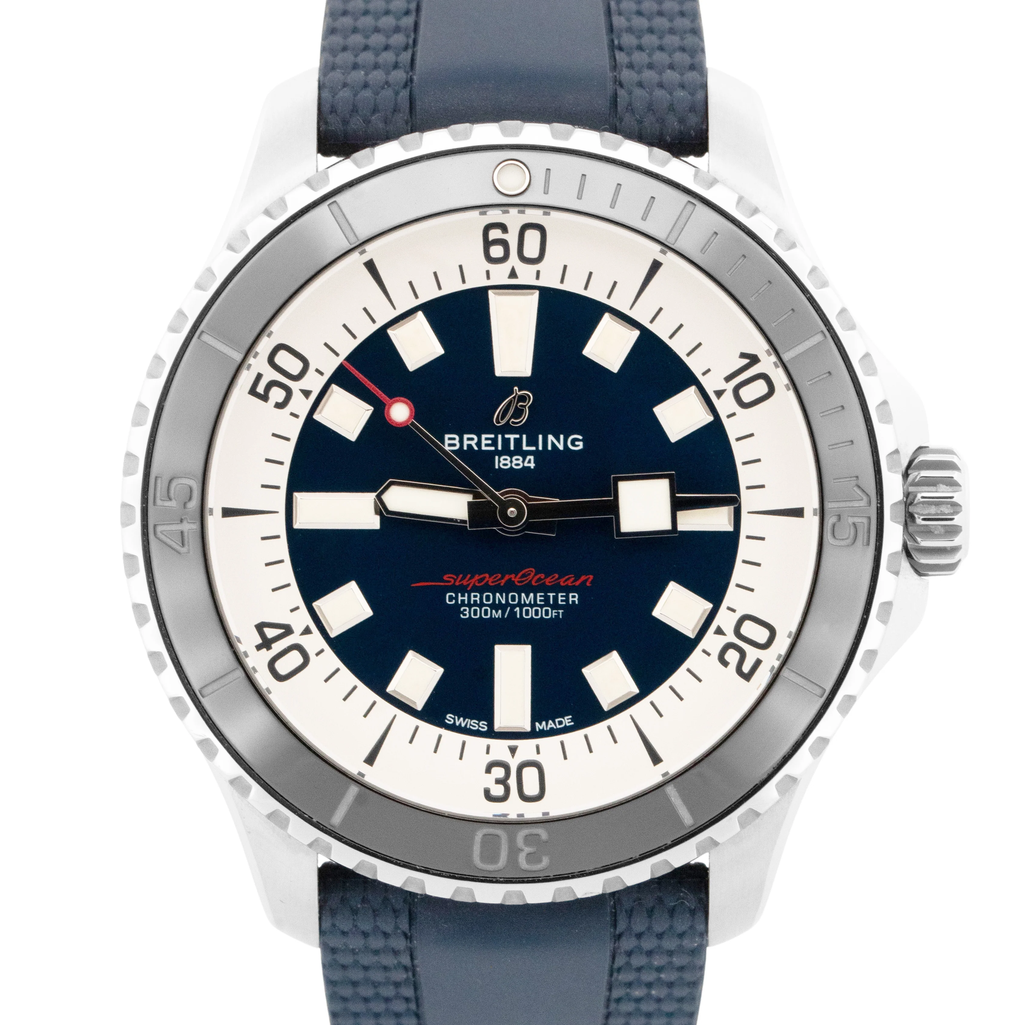PAPERS Breitling SuperOcean 44mm Blue Steel Watch A17376 Automatic Watch BOX