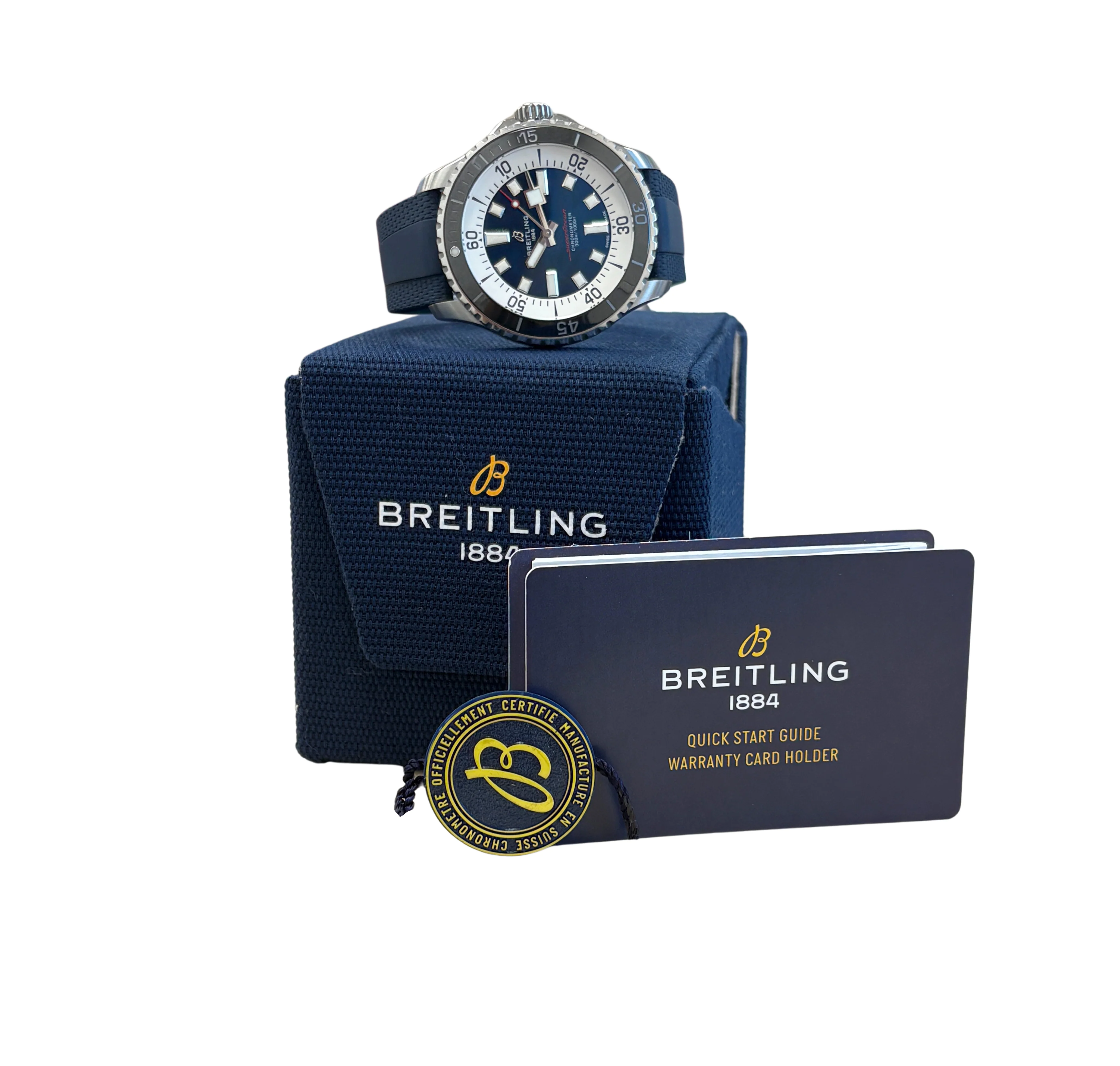 PAPERS Breitling SuperOcean 44mm Blue Steel Watch A17376 Automatic Watch BOX - Image 2