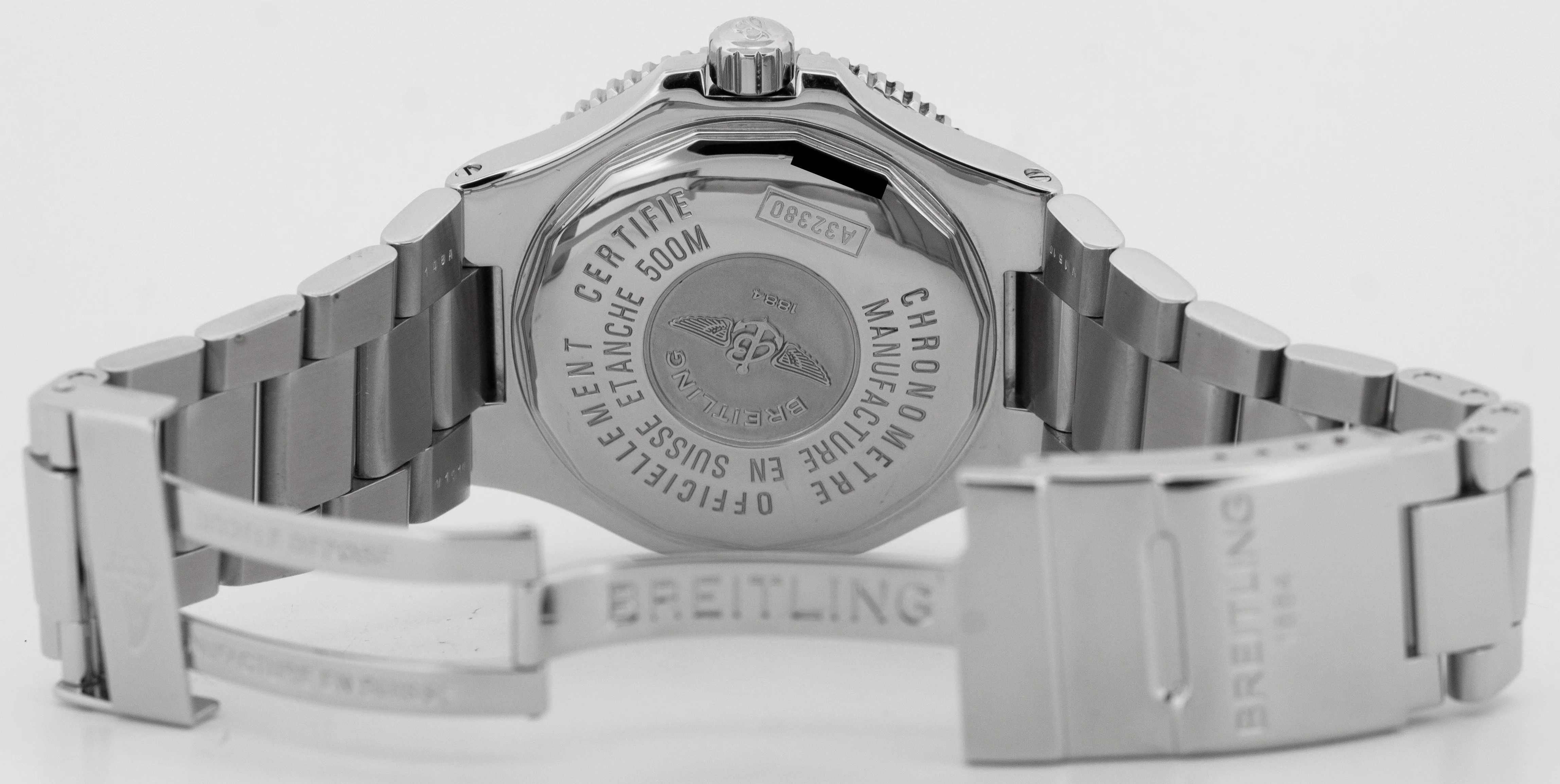 PAPERS Breitling Superocean GMT Stainless Steel 41mm Black Date Watch A32380 BOX - Image 8