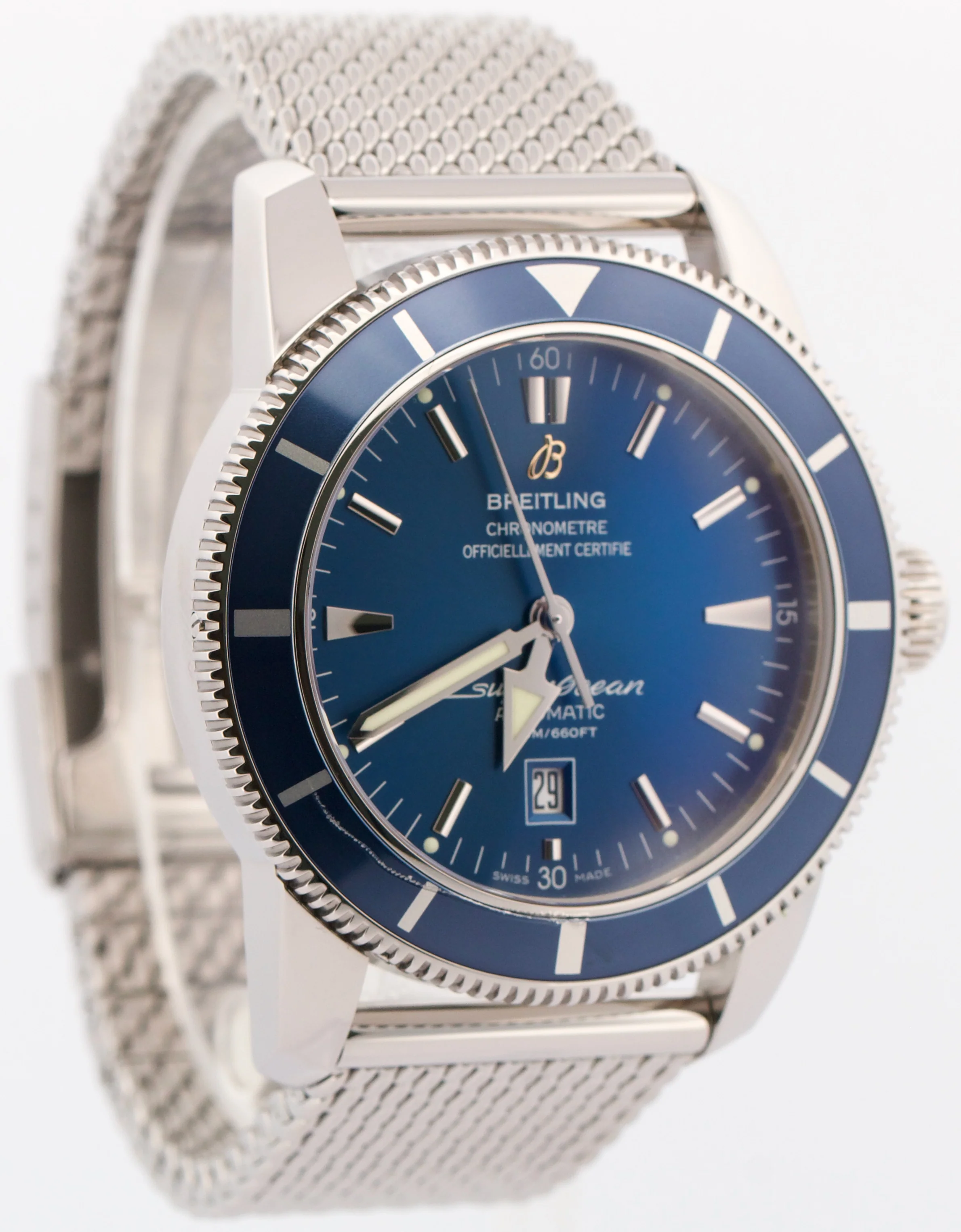 PAPERS Breitling Superocean Heritage BLUE Automatic Steel Date 46mm A17320 BOX - Image 4