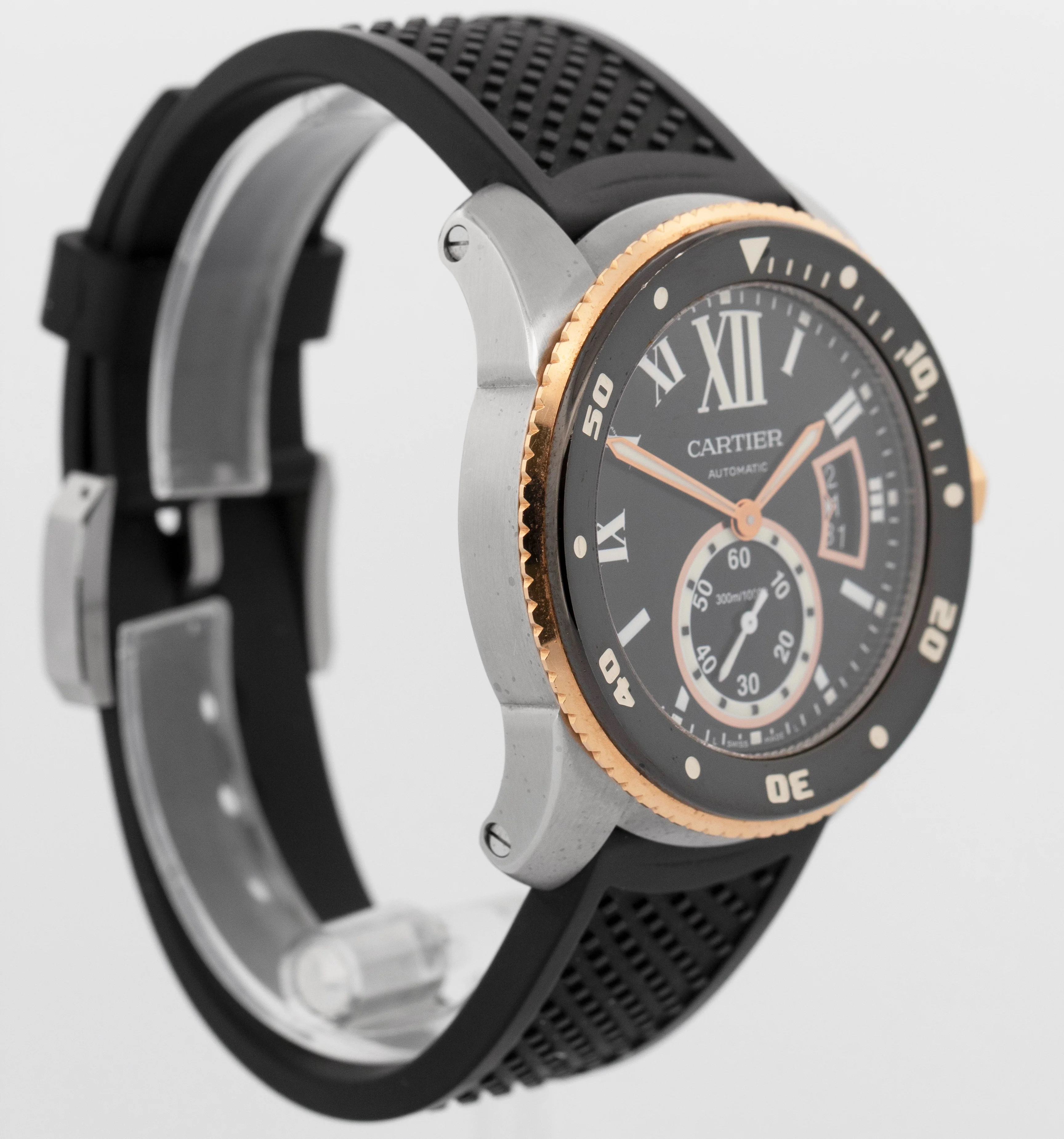 PAPERS Cartier Calibre Diver Date Two-Tone Rose Gold 42mm 3729 W7100055 Watch - Image 5
