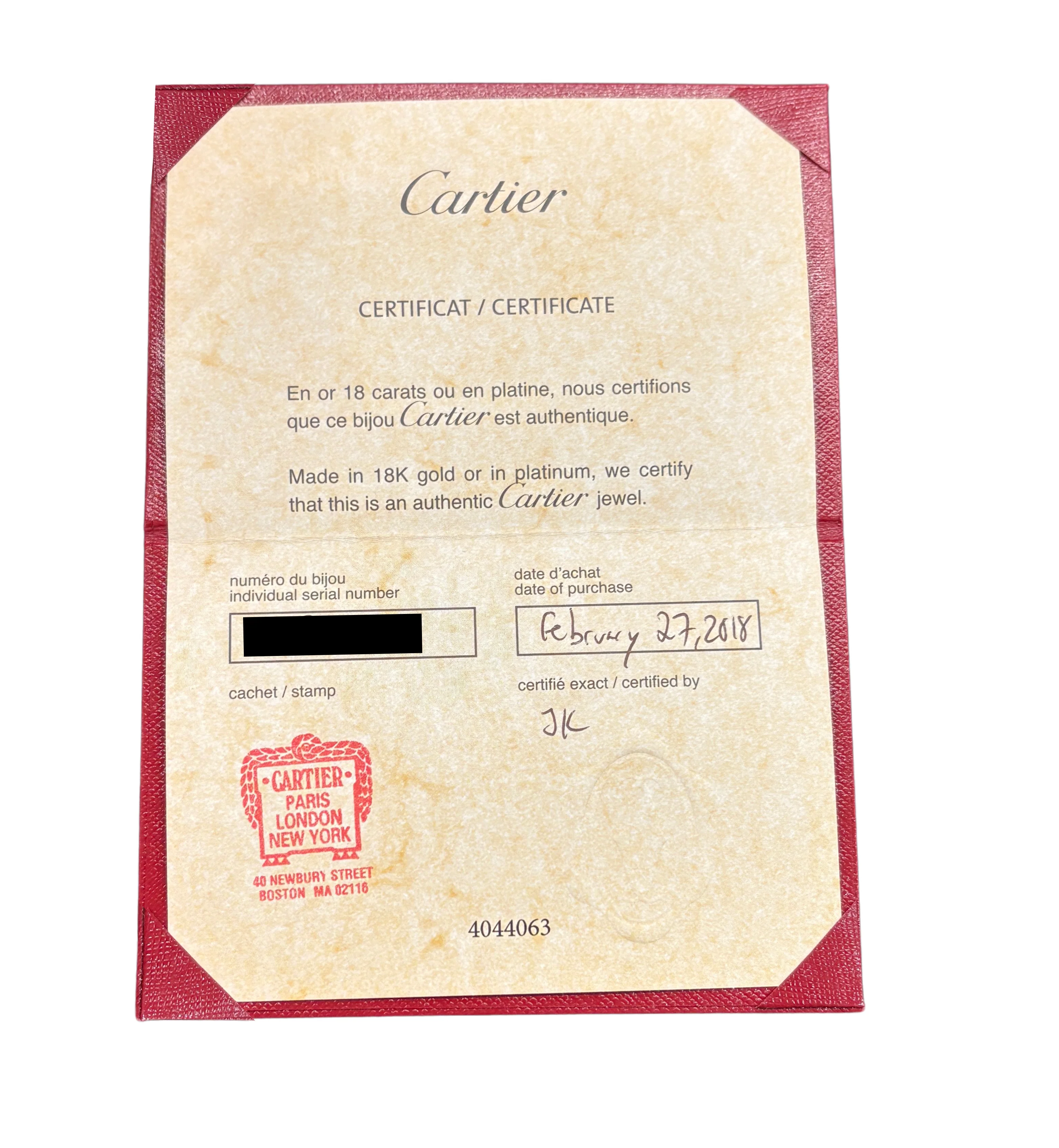 PAPERS Cartier Juste Un Clou Nail Bracelet Size 17 18K White Gold AU 750 BOX - Image 4