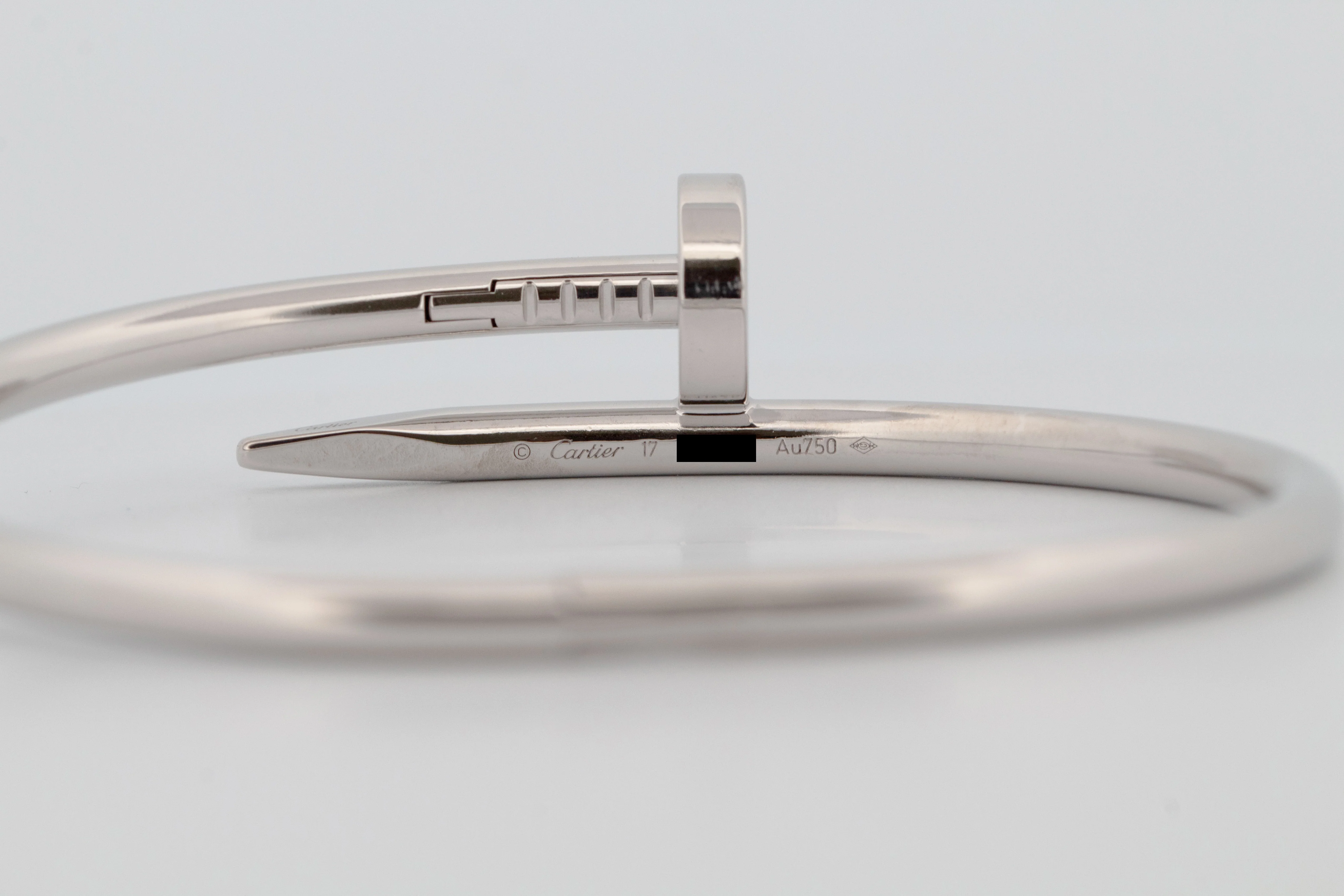 PAPERS Cartier Juste Un Clou Nail Bracelet Size 17 18K White Gold AU 750 BOX - Image 9