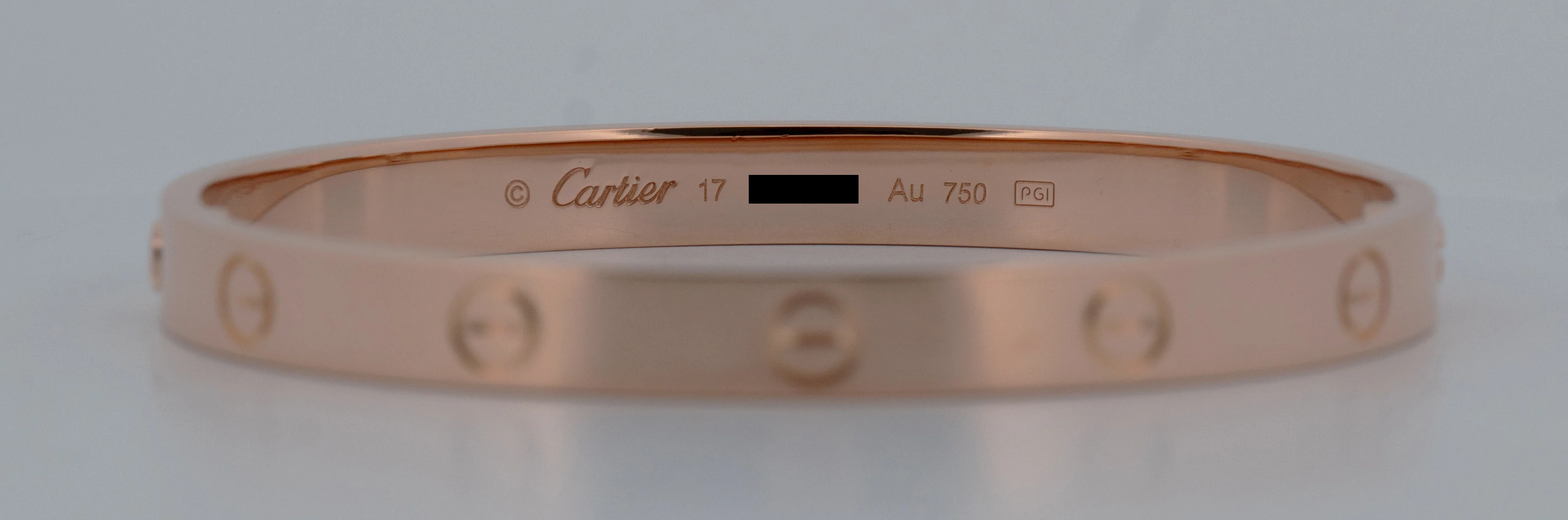 PAPERS Cartier LOVE Bracelet 18K ROSE Gold Size 17 AU 750 Screwdriver Band BOX - Image 7