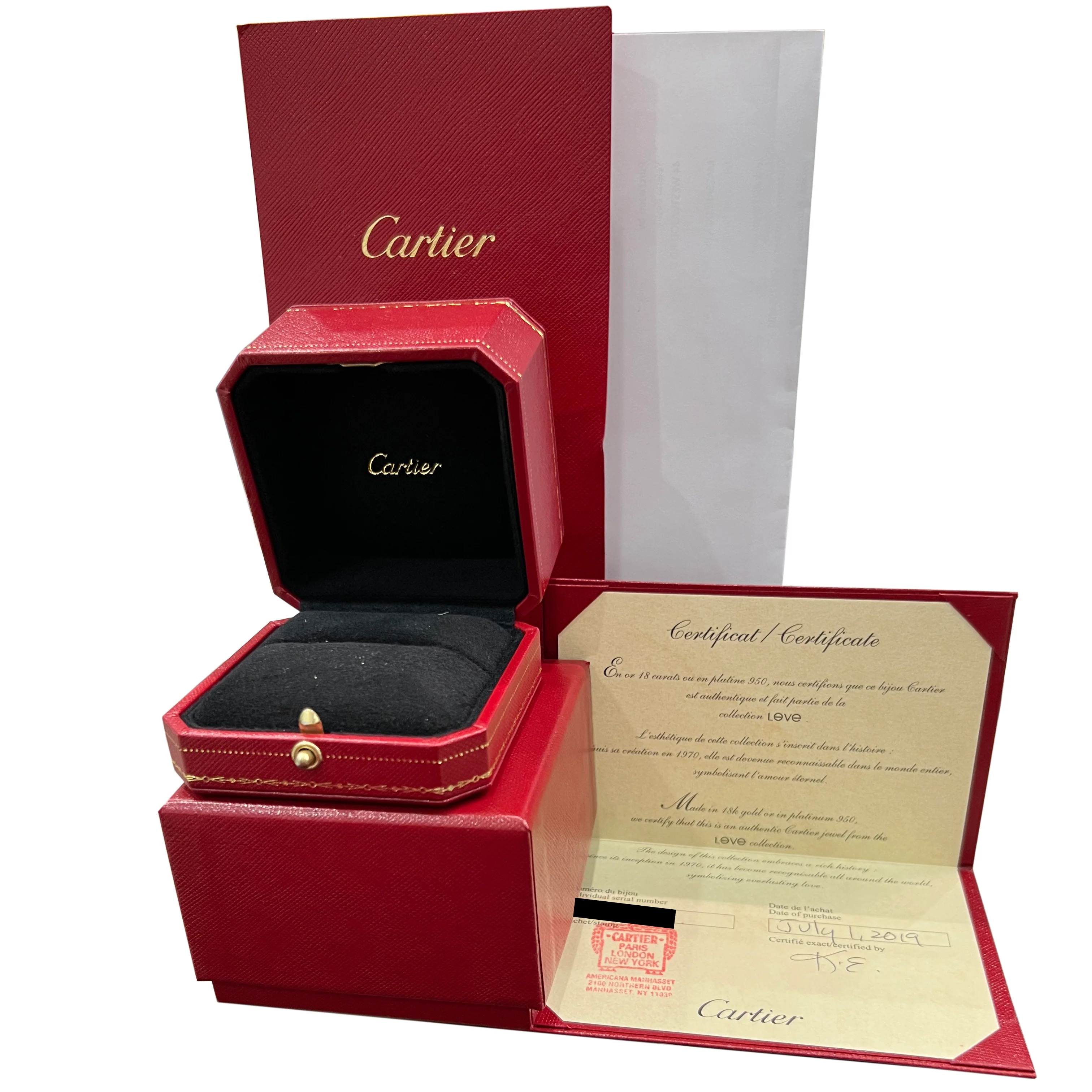 PAPERS Cartier LOVE Ring 18K White Gold Size 69 AU 750 BOX - Image 3