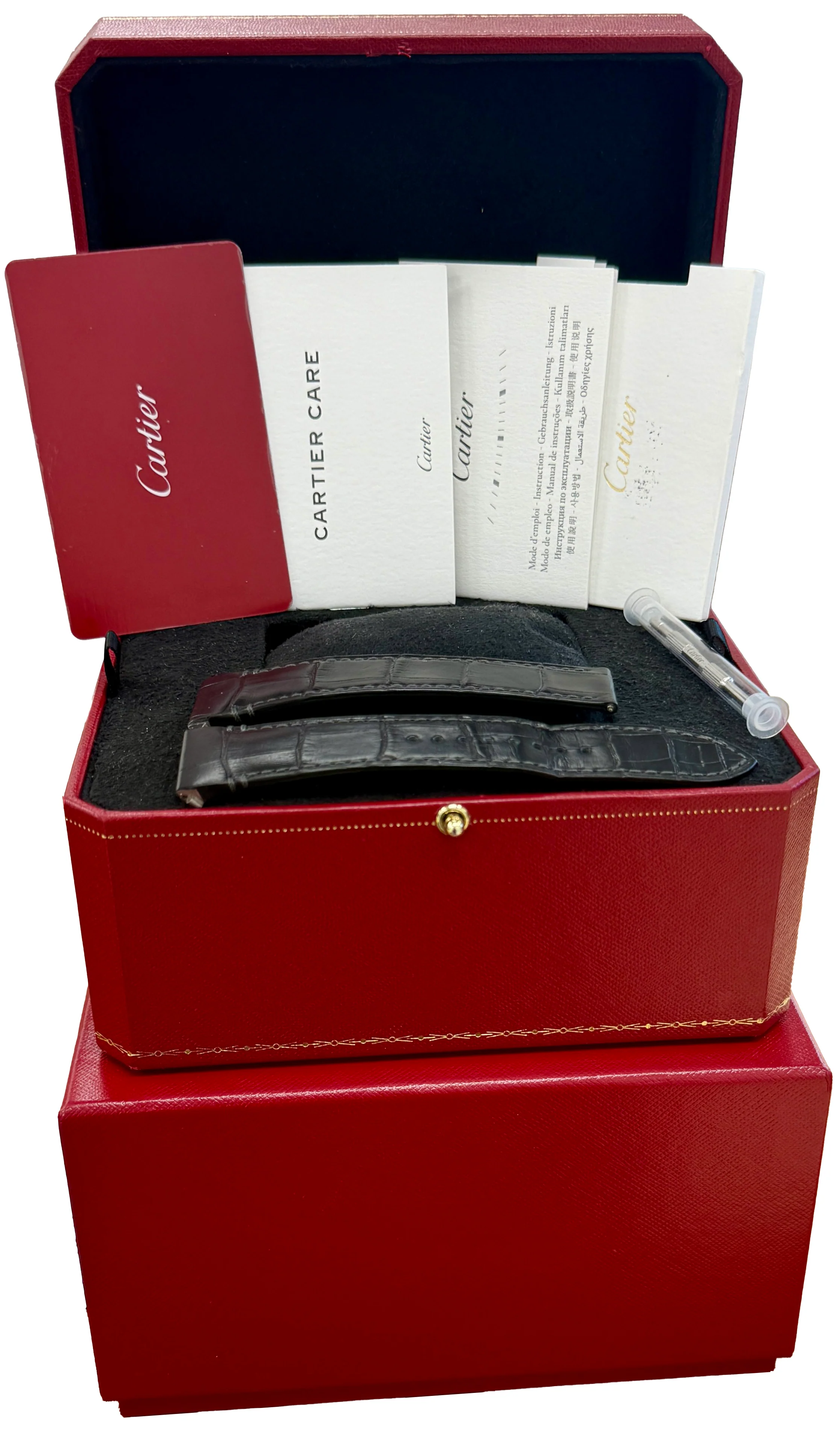 PAPERS Cartier Santos 39.8mm ADLC Black Stainless Steel 4072 Watch WSSA0039 BOX - Image 2