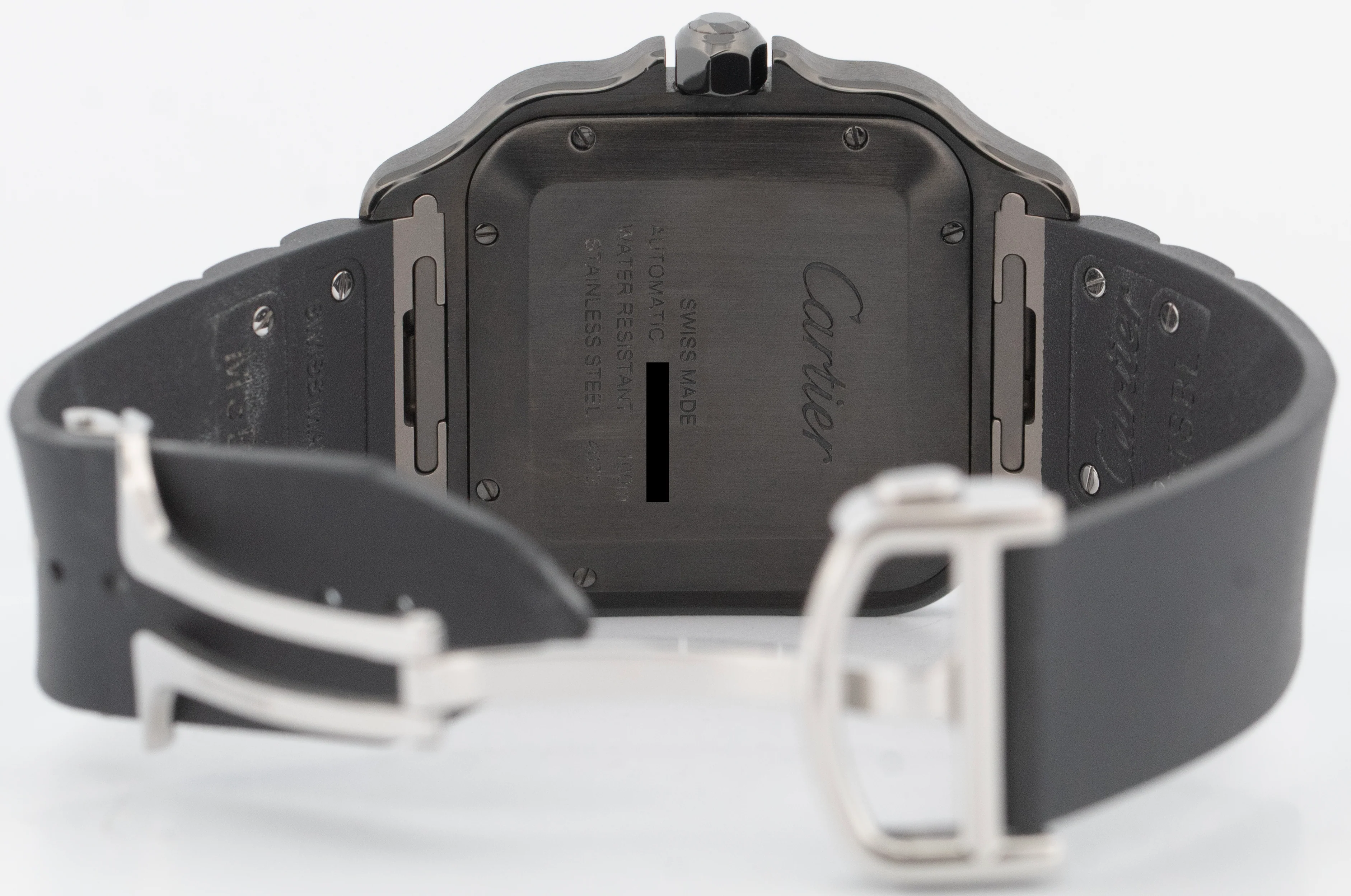 PAPERS Cartier Santos 39.8mm ADLC Black Stainless Steel 4072 Watch WSSA0039 BOX - Image 6