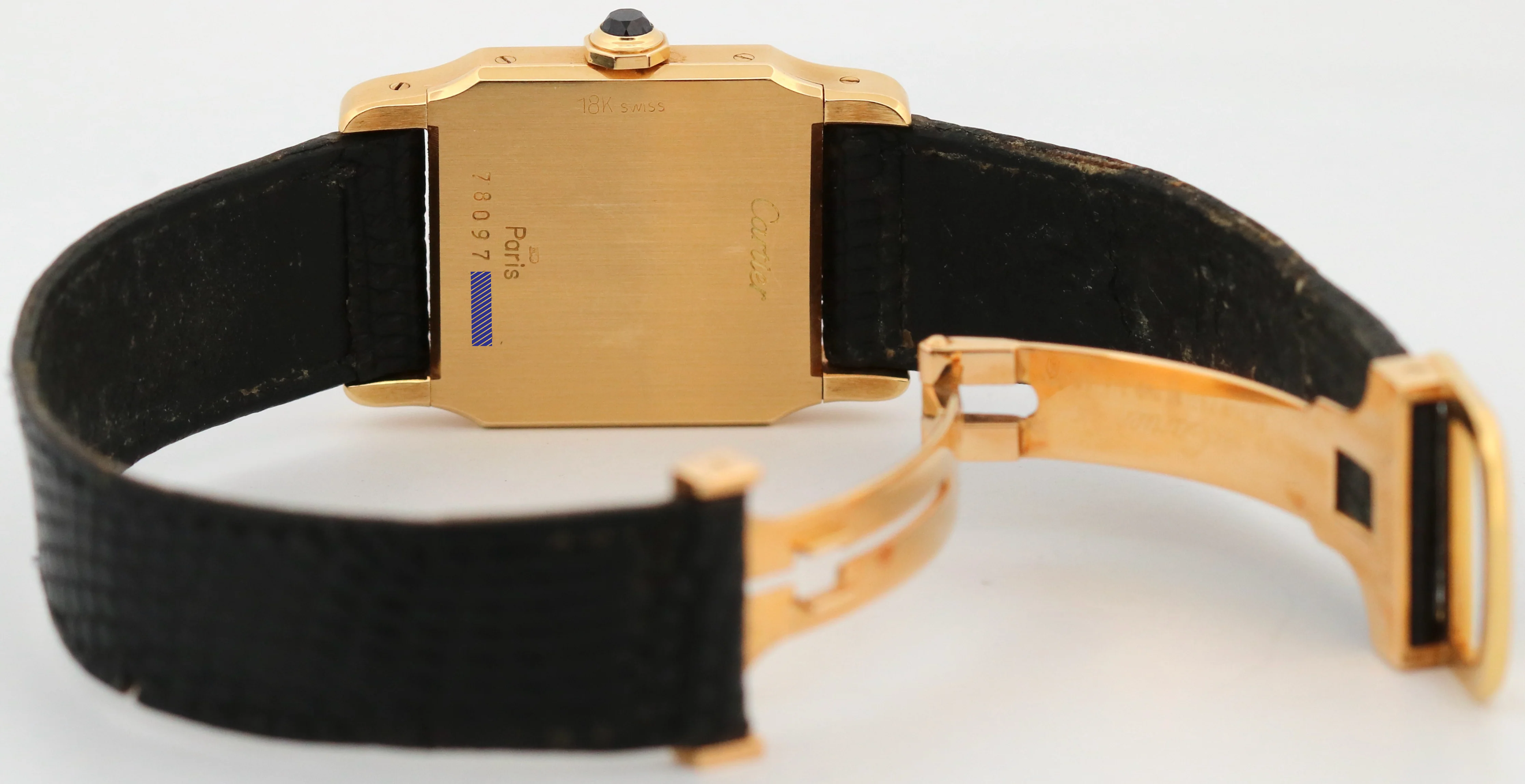 PAPERS Cartier Santos Dumont 78097 18K Yellow Gold 24.5mm Manual Leather BOX - Image 7