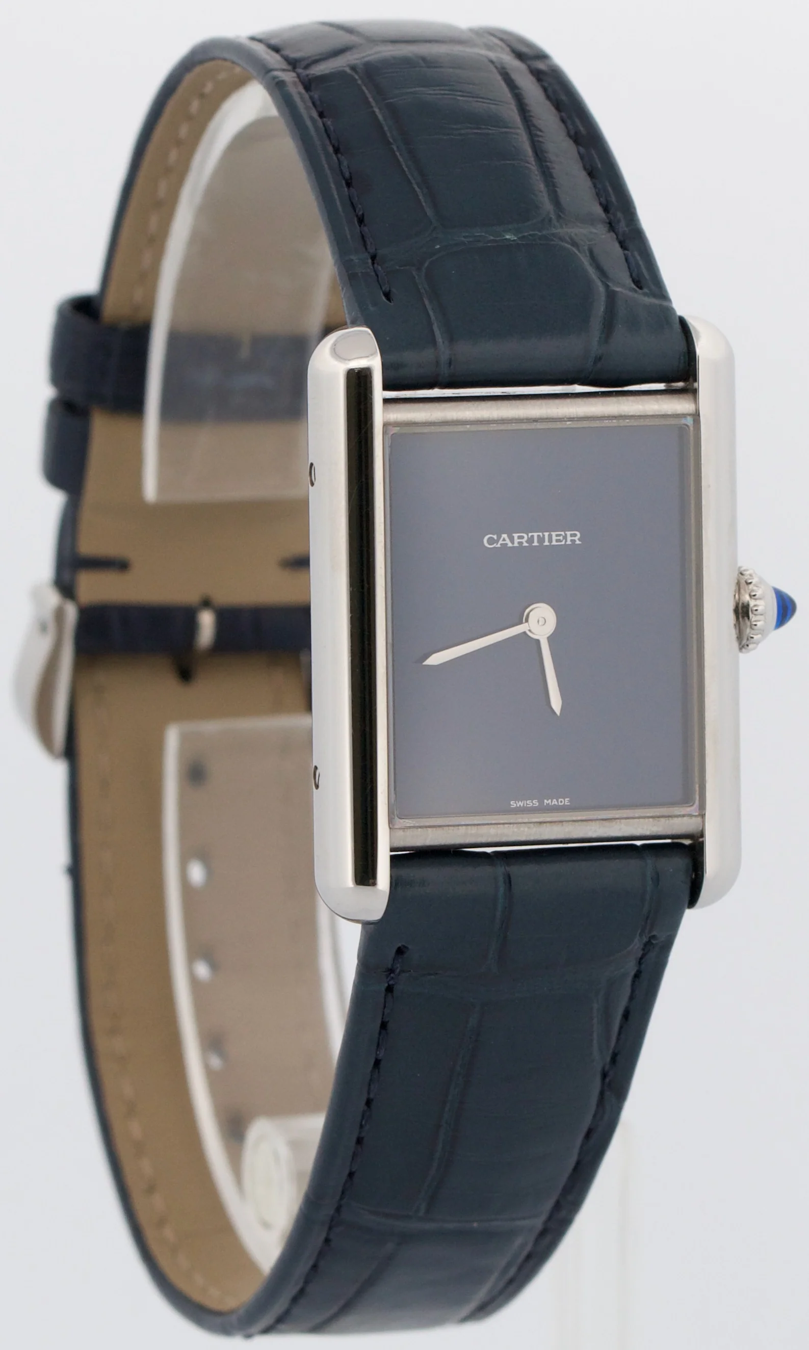 PAPERS Cartier Tank Must Large BLUE Quartz 33mm Steel Watch 4323 / WSTA0055 BOX - Image 4