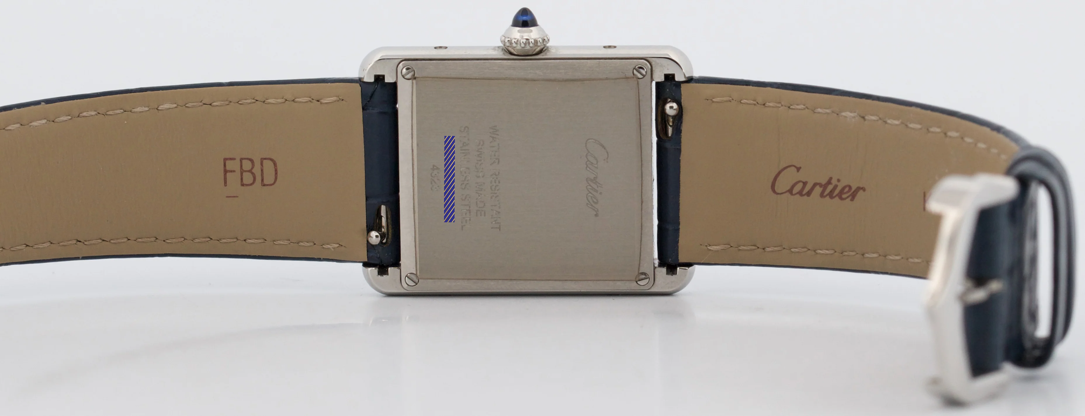 PAPERS Cartier Tank Must Large BLUE Quartz 33mm Steel Watch 4323 / WSTA0055 BOX - Image 7