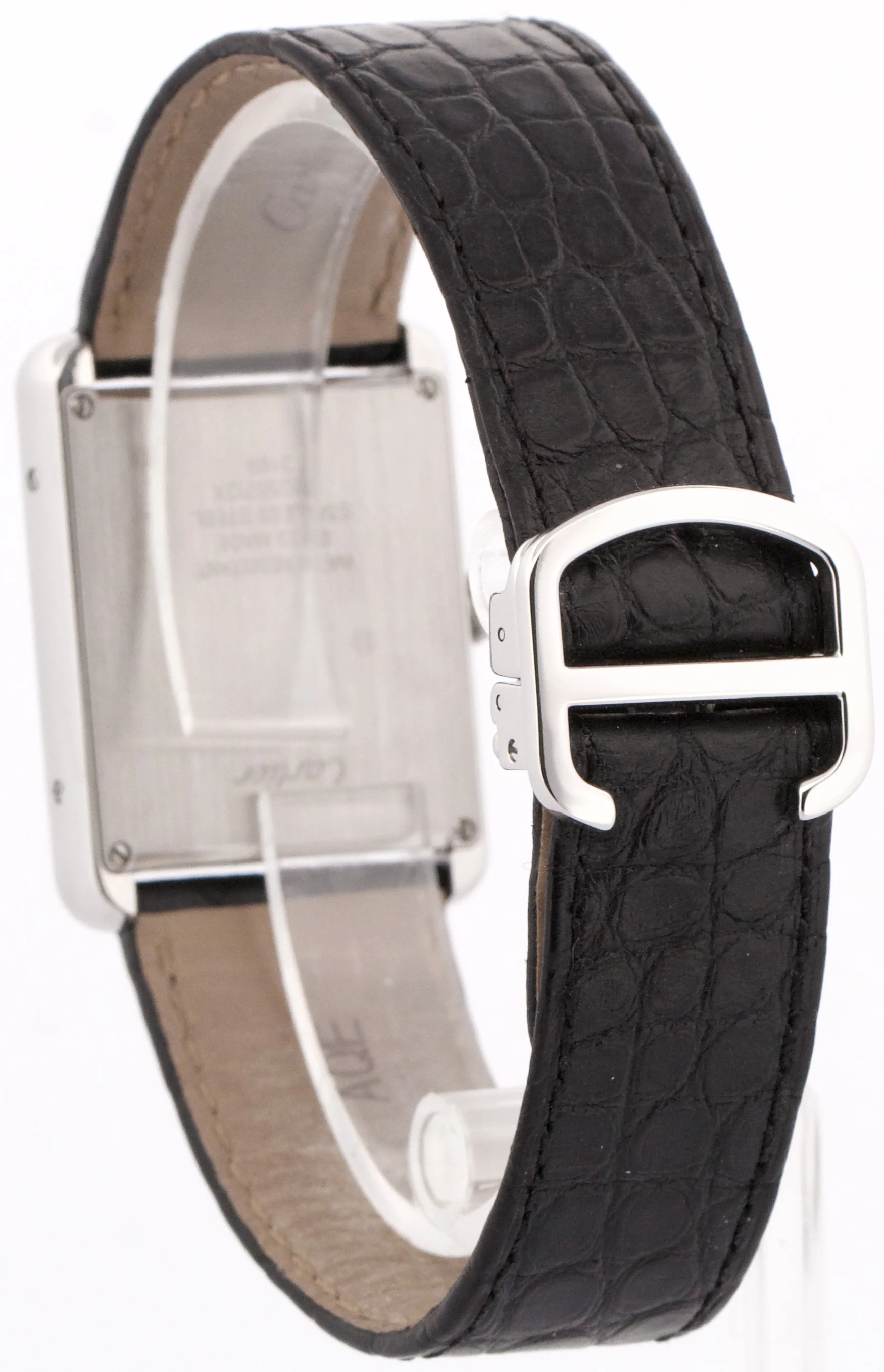PAPERS Cartier Tank Solo Large SILVER Steel Roman Leather Quartz 3169 / W5200003 - Image 5