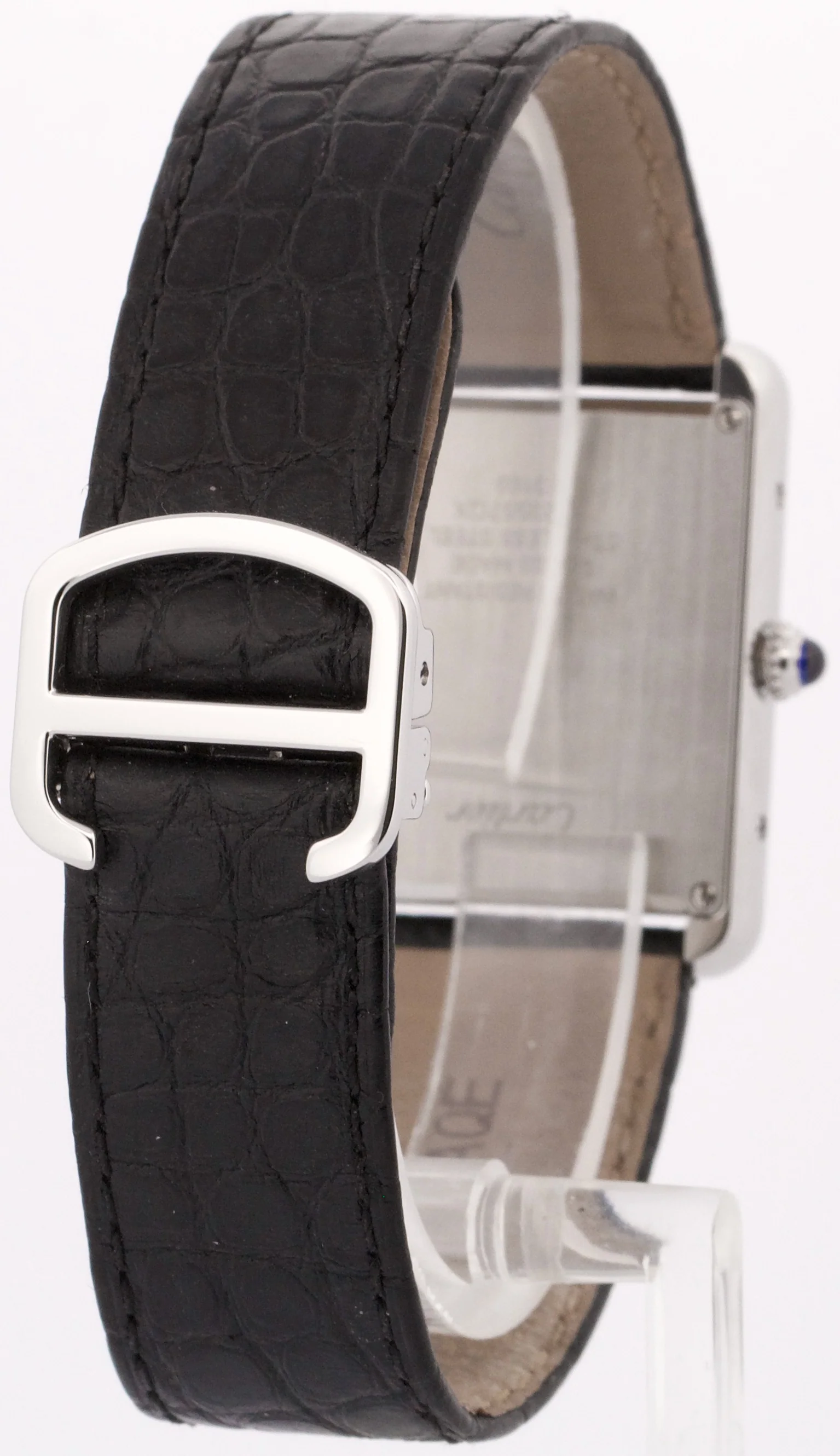 PAPERS Cartier Tank Solo Large SILVER Steel Roman Leather Quartz 3169 / W5200003 - Image 6