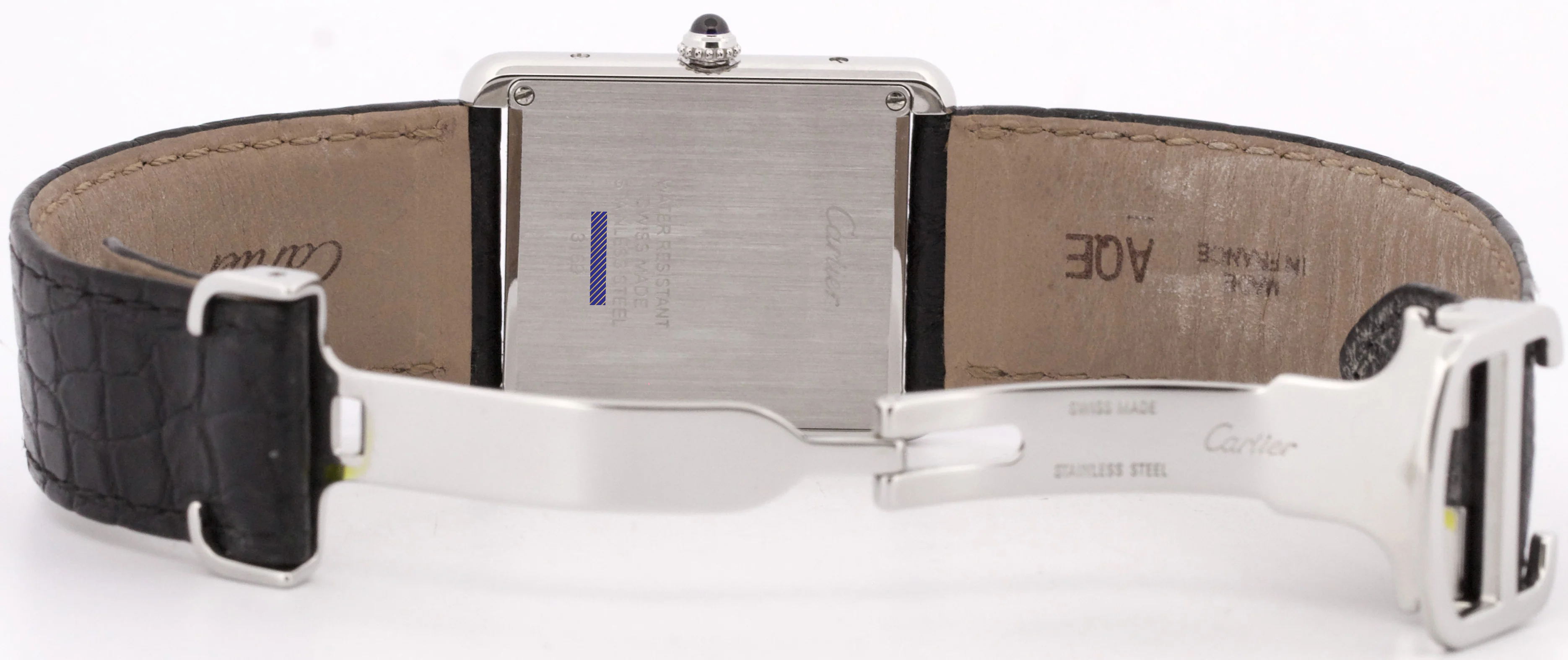 PAPERS Cartier Tank Solo Large SILVER Steel Roman Leather Quartz 3169 / W5200003 - Image 7