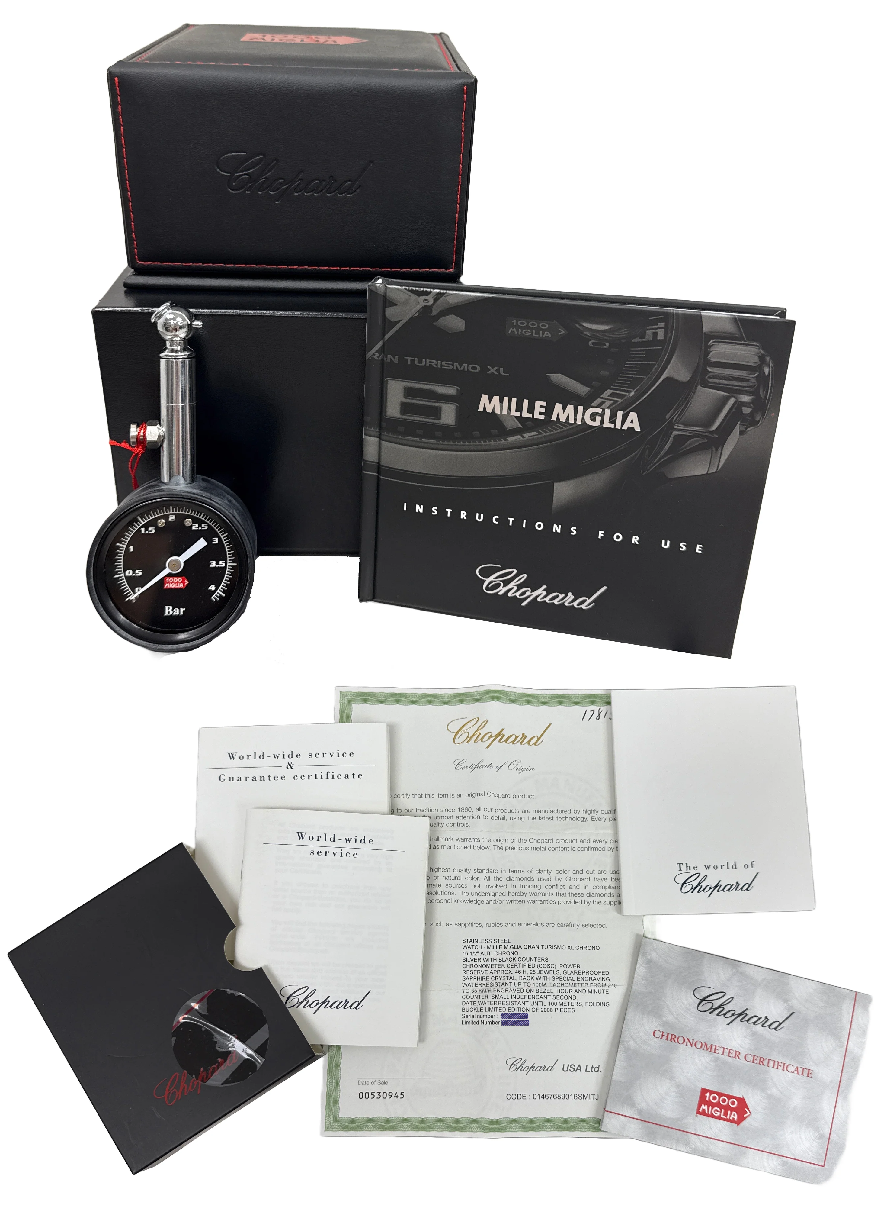 PAPERS Chopard Mille Miglia Gran Turismo XL Steel Rubber LTD 44mm Watch 8489 BOX - Image 2