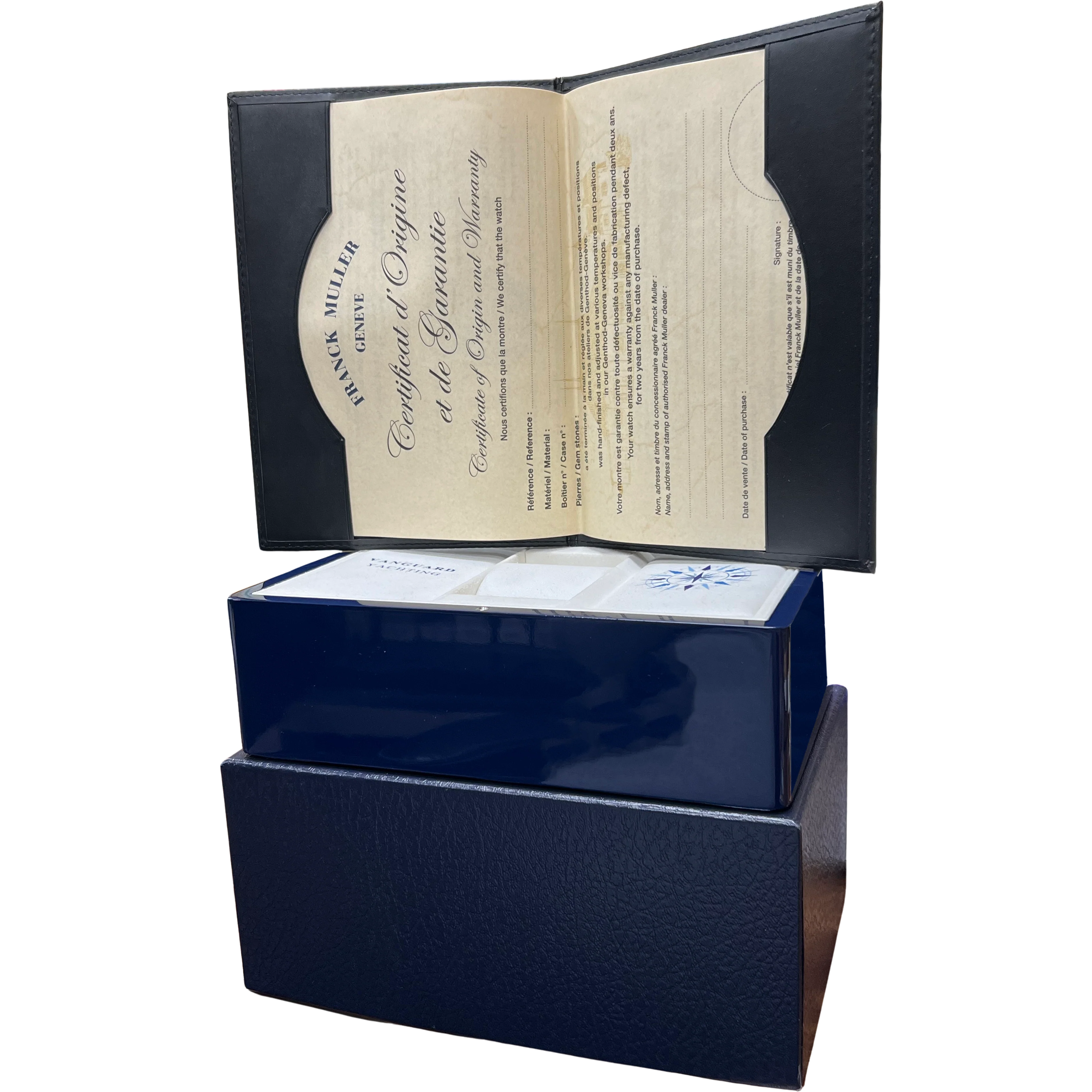 PAPERS Franck Muller Vanguard YACHTING 44mm Steel Blue Date Watch V 45 SC DT BOX - Image 2