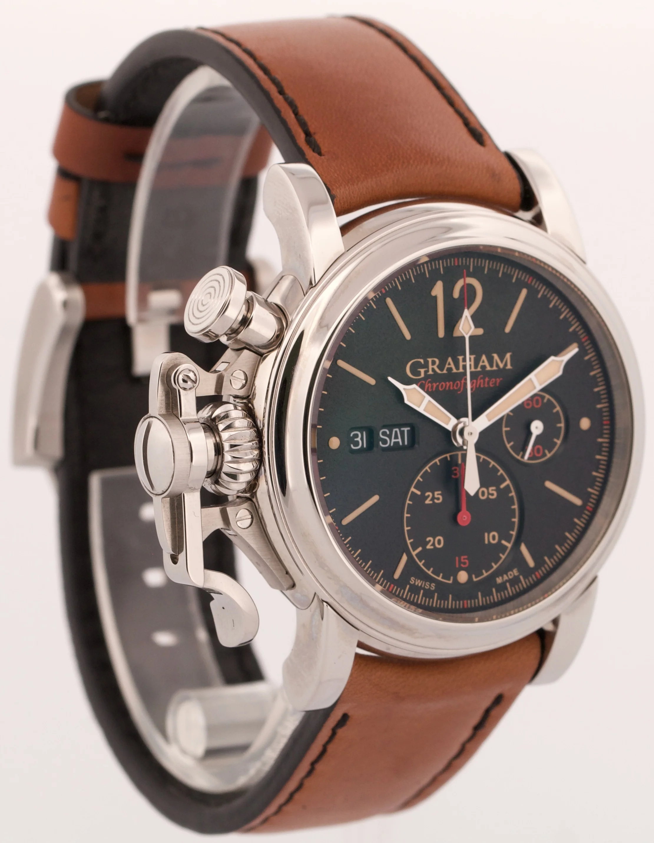 PAPERS Graham Chronofighter Vintage Steel BLACK 44mm 2CVAS.B03A Watch BOX - Image 3