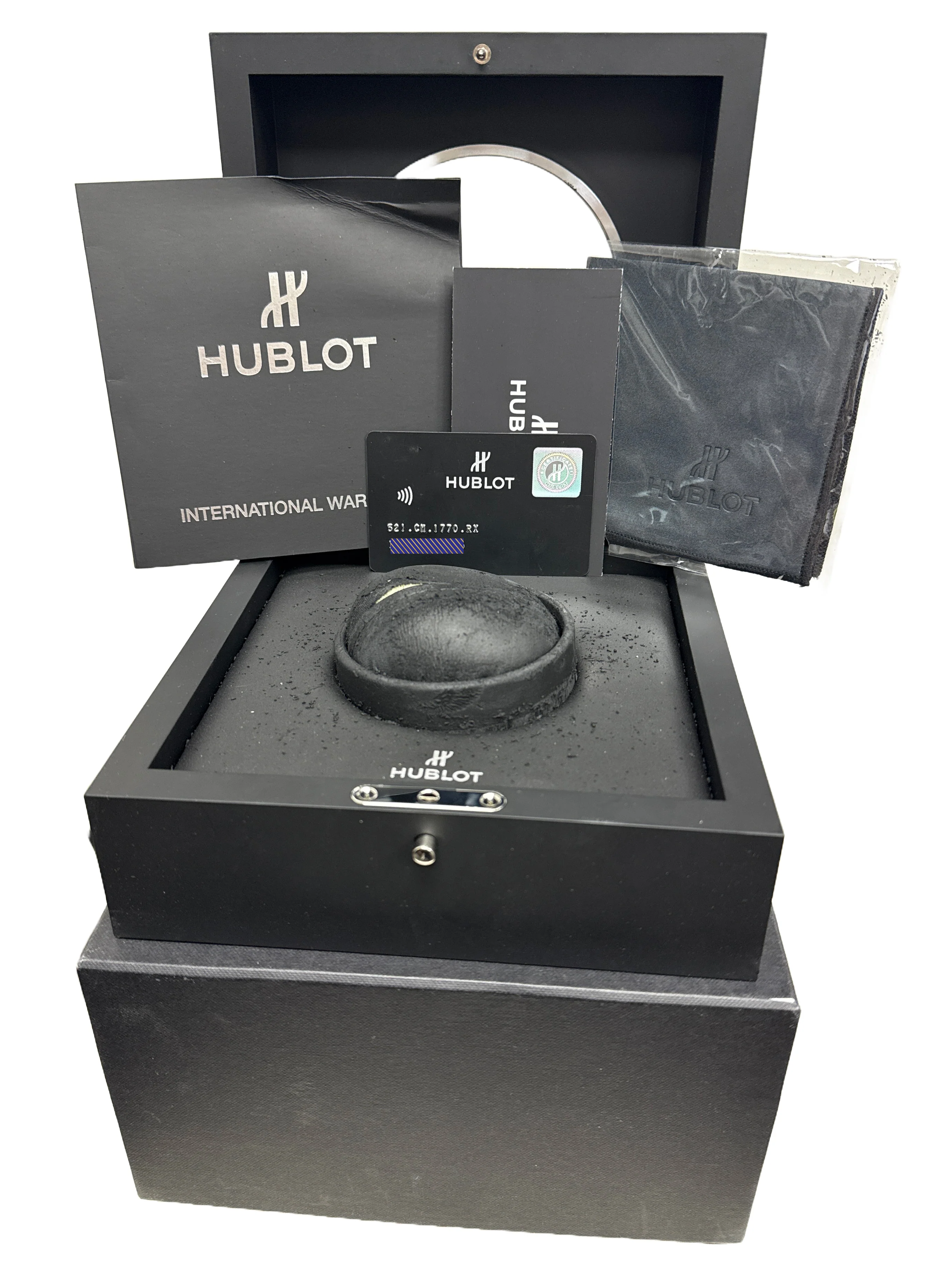 PAPERS Hublot Classic Fusion BLACK CERAMIC Rubber 45mm 521.CM.1770.RX BOX - Image 2