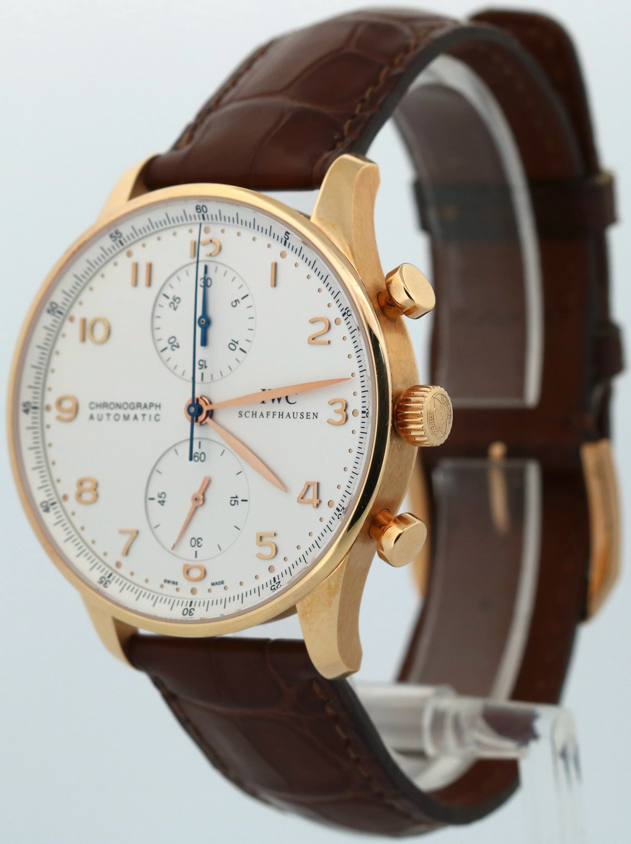 PAPERS IWC Portugieser Chrono 18K Rose Gold 40mm Leather IW371402 Watch BOX - Image 3