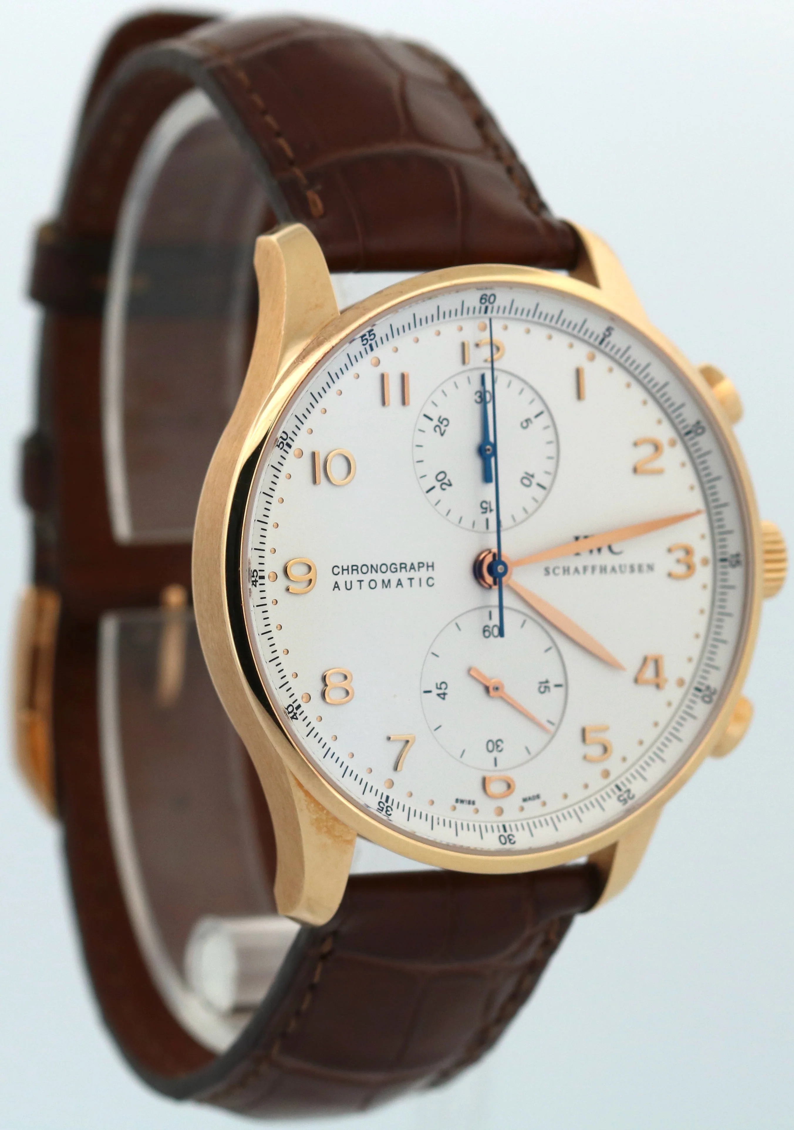 PAPERS IWC Portugieser Chrono 18K Rose Gold 40mm Leather IW371402 Watch BOX - Image 4
