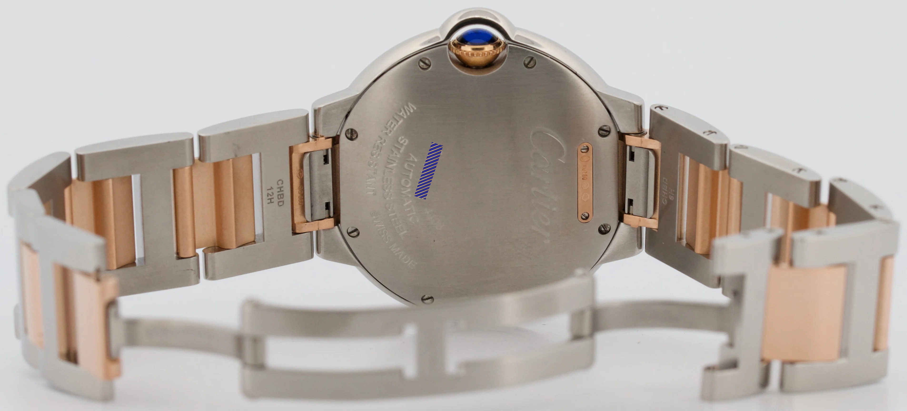 PAPERS Ladies Cartier Ballon Bleu 18K Gold Steel Automatic 36mm 4406 W2BB0033 - Image 10