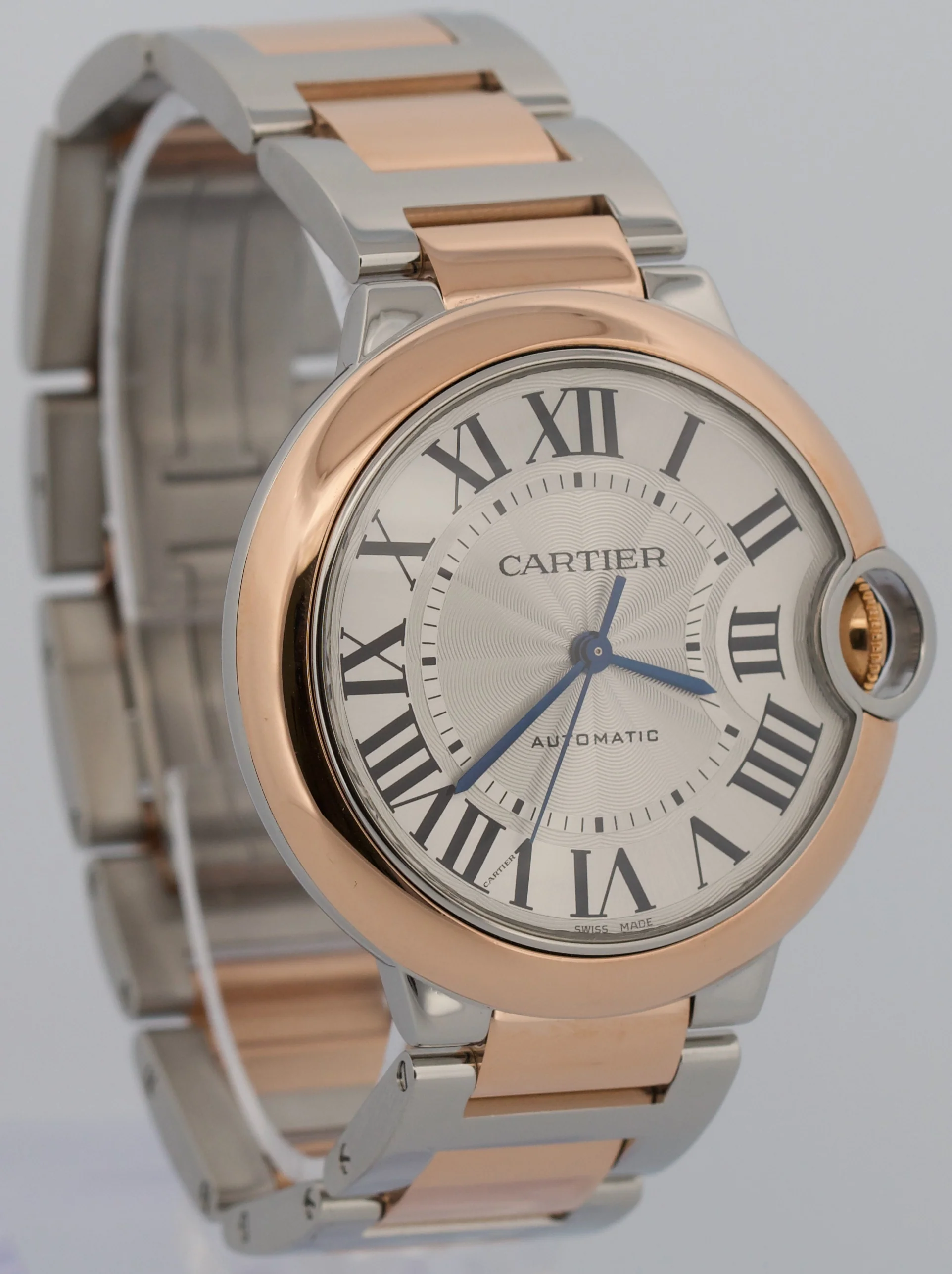 PAPERS Ladies Cartier Ballon Bleu 18K Gold Steel Automatic 36mm 4406 W2BB0033 - Image 4