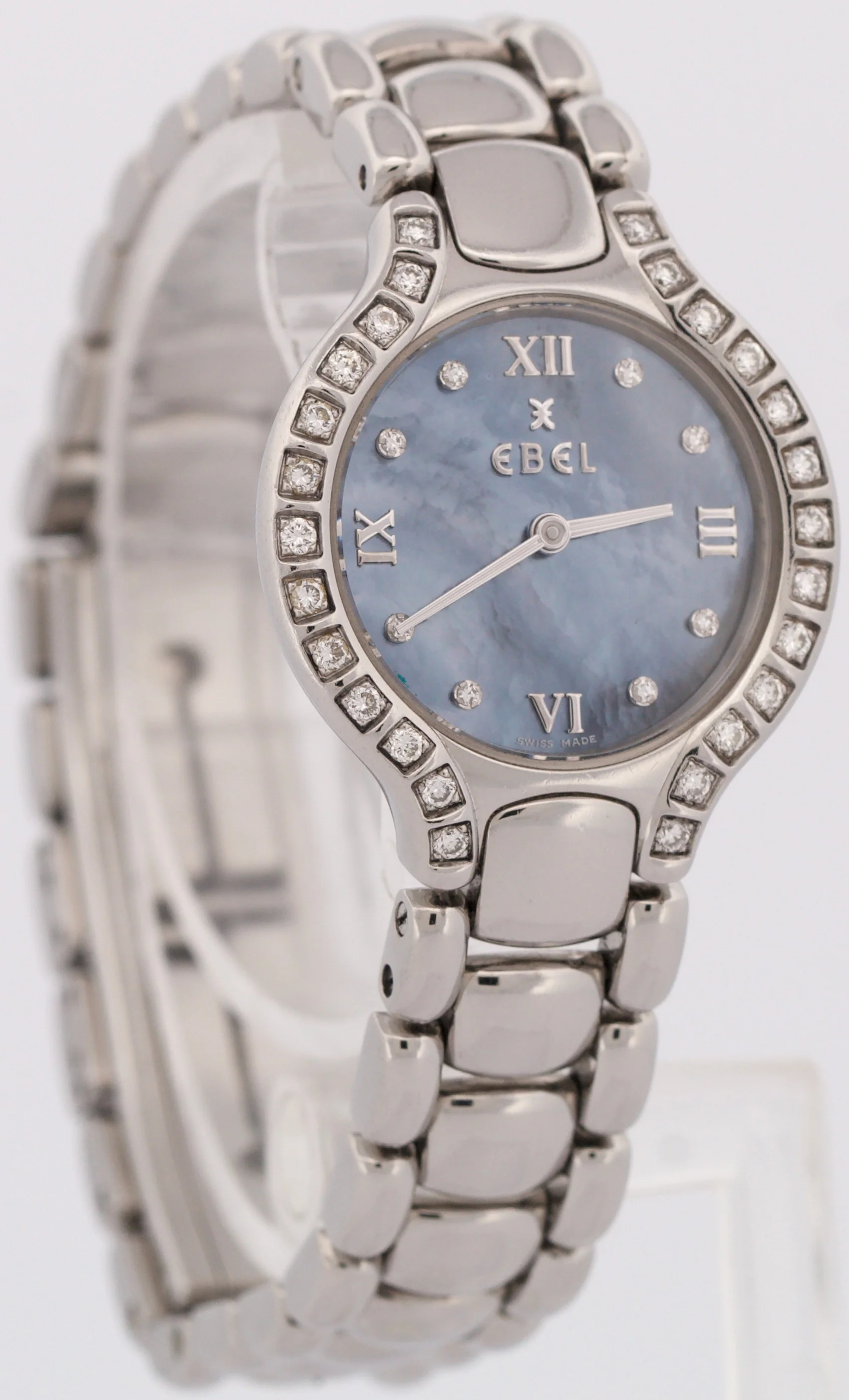 PAPERS Ladies Ebel Beluga Steel MOTHER OF PEARL DIAMOND Quartz 25mm E9976418 BOX - Image 4