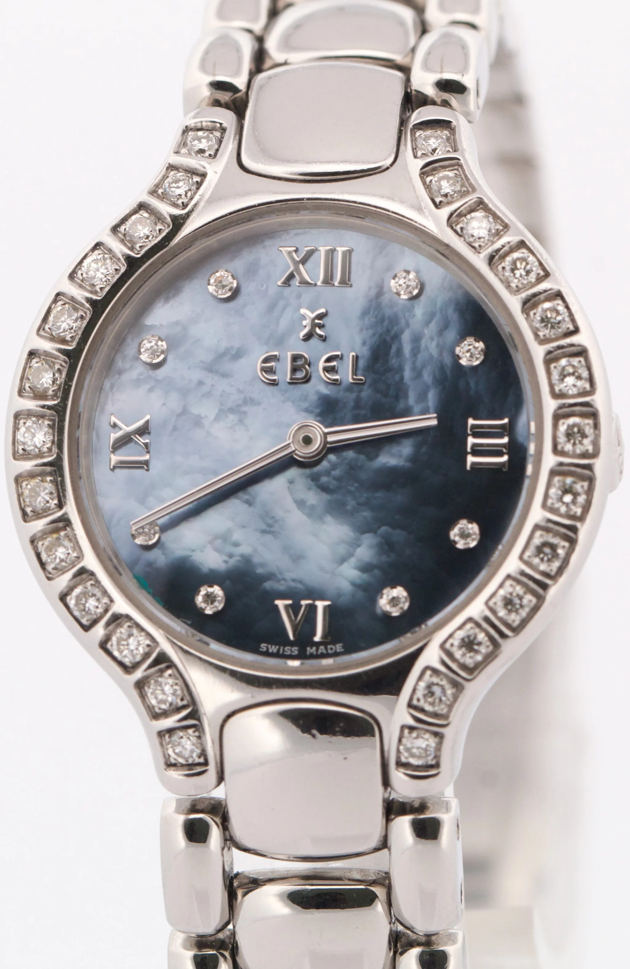 PAPERS Ladies Ebel Beluga Steel MOTHER OF PEARL DIAMOND Quartz 25mm E9976418 BOX - Image 9