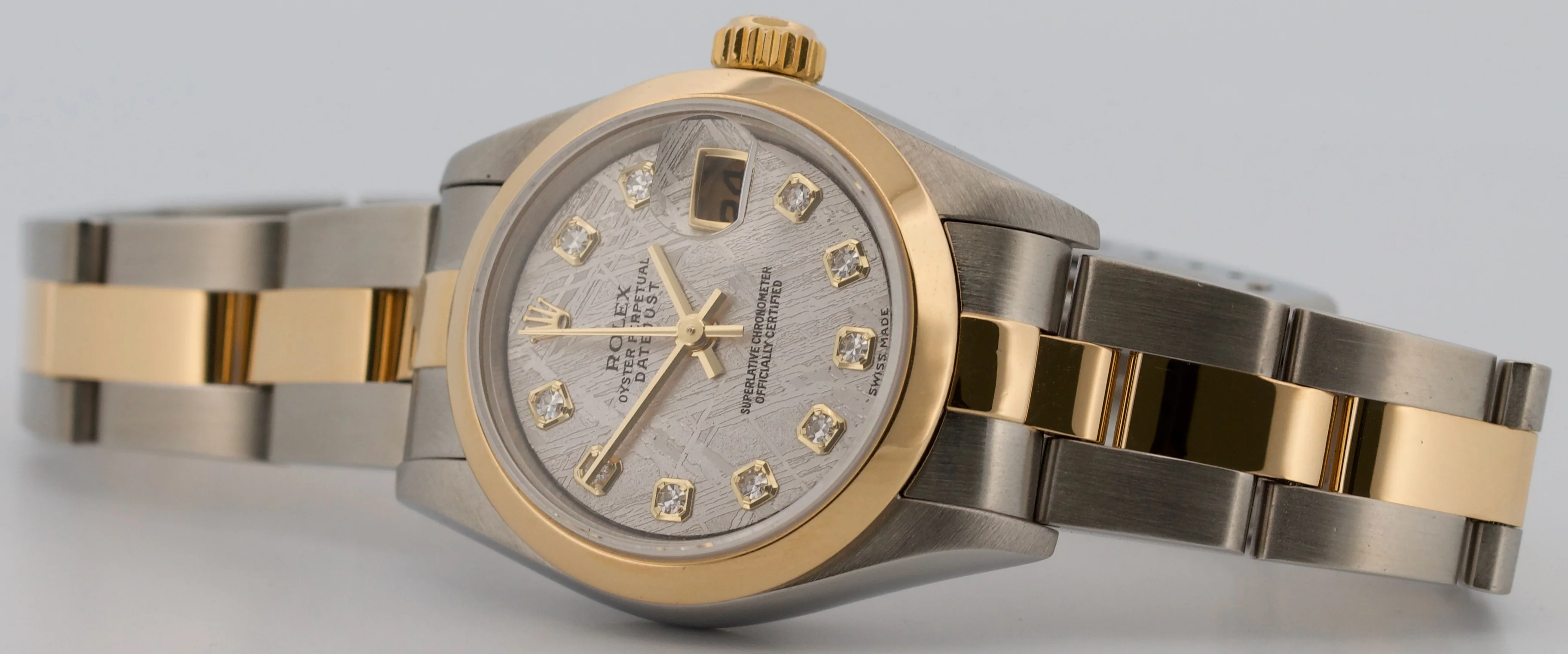 PAPERS Ladies Rolex DateJust FACTORY METEORITE DIAMOND 18K Steel 26mm 79163 BOX - Image 11