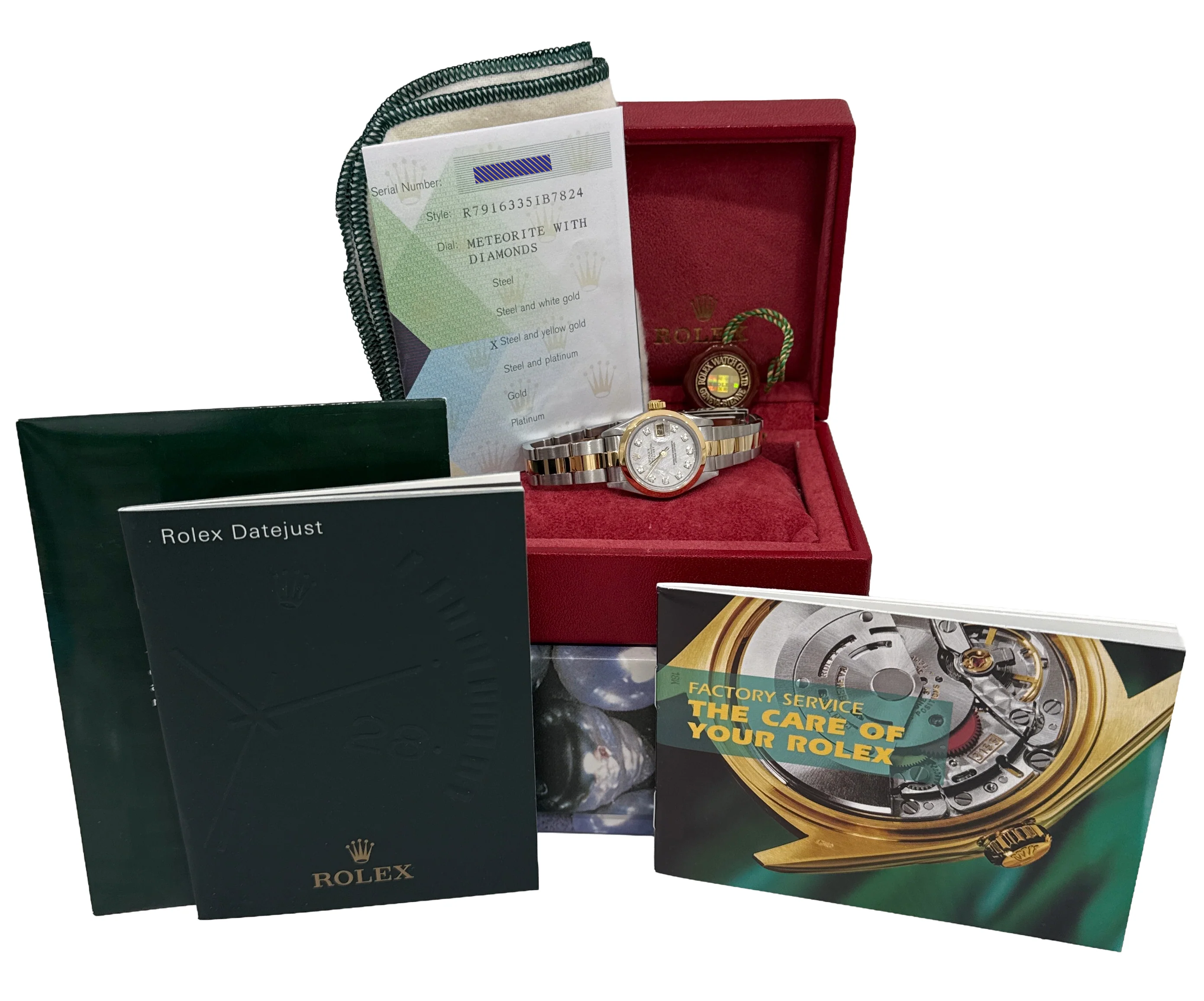 PAPERS Ladies Rolex DateJust FACTORY METEORITE DIAMOND 18K Steel 26mm 79163 BOX - Image 2