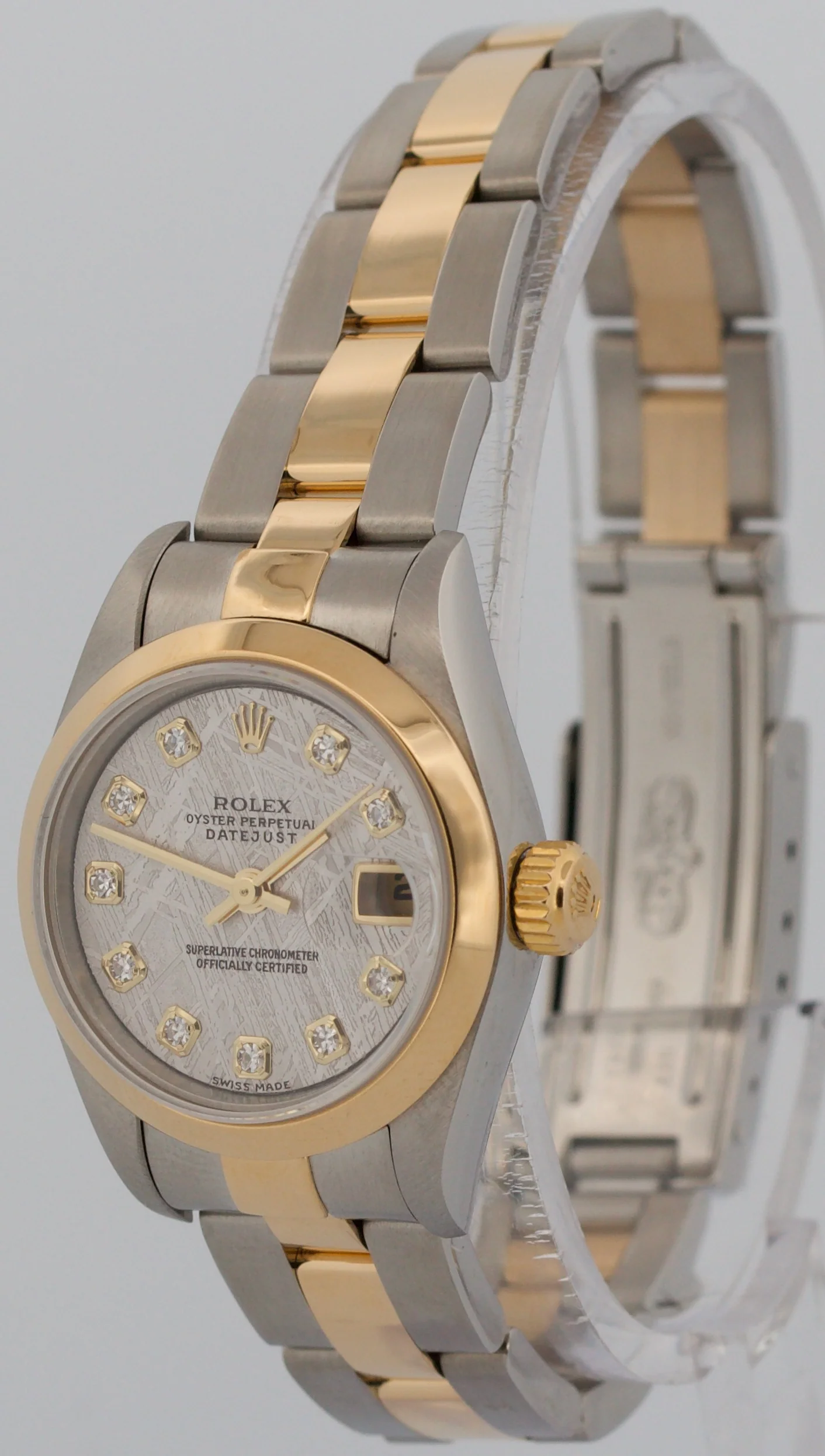 PAPERS Ladies Rolex DateJust FACTORY METEORITE DIAMOND 18K Steel 26mm 79163 BOX - Image 3