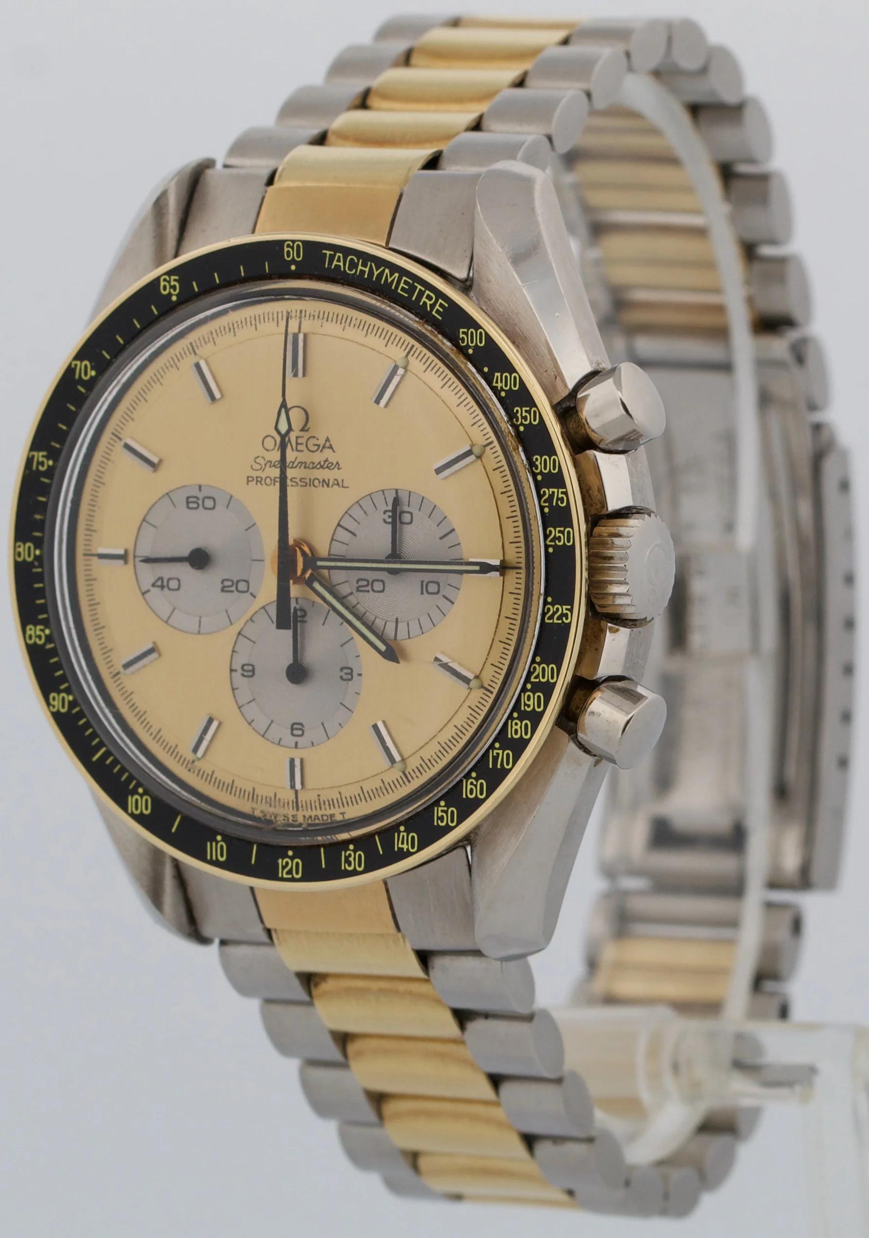 PAPERS Omega Speedmaster CHAMPAGNE Two-Tone 42mm Yellow Gold Steel DD145.022 BOX - Image 3