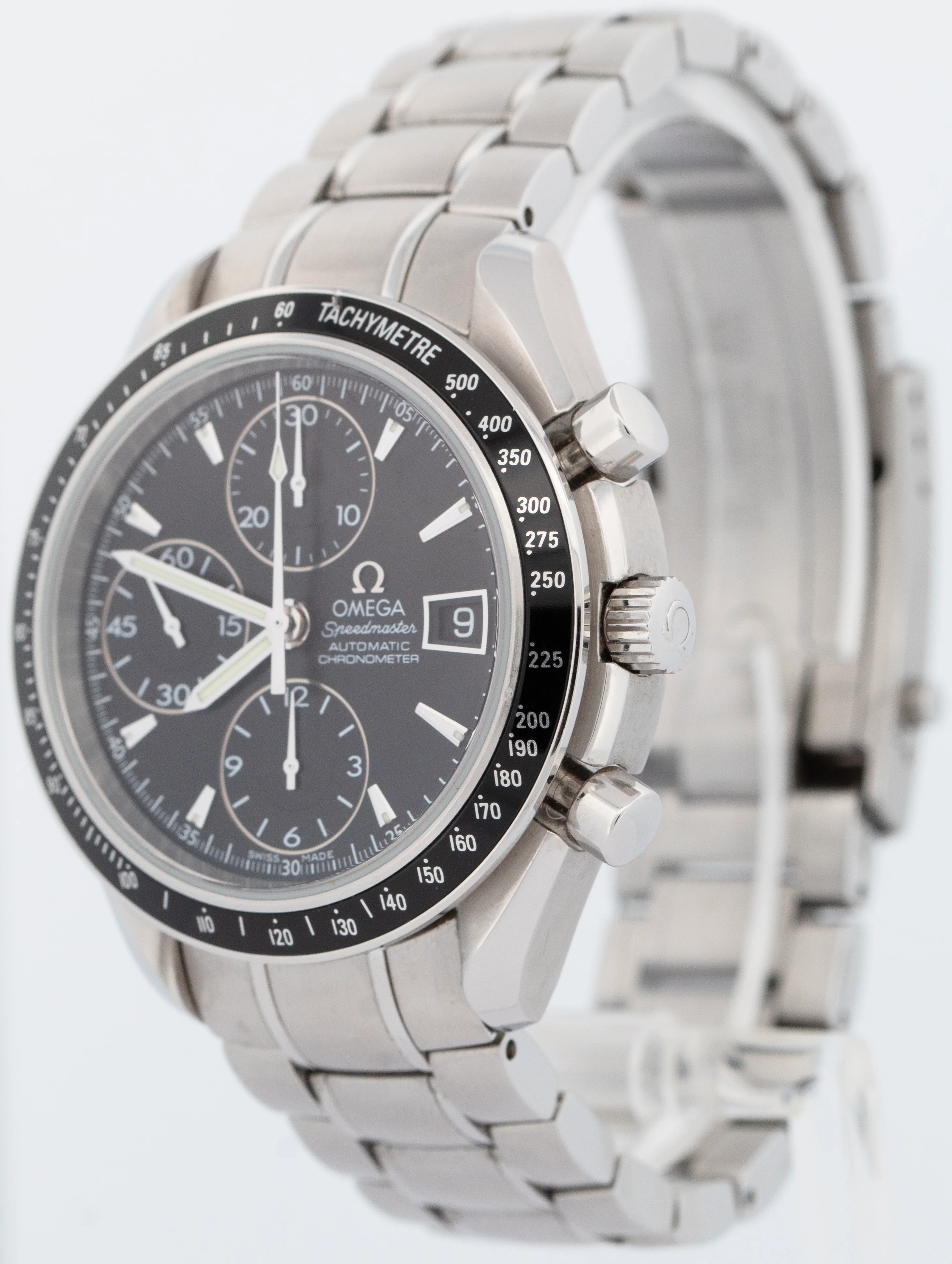 PAPERS Omega Speedmaster Date Black 40mm Chronograph Steel Watch 3210.50.00 BOX - Image 3