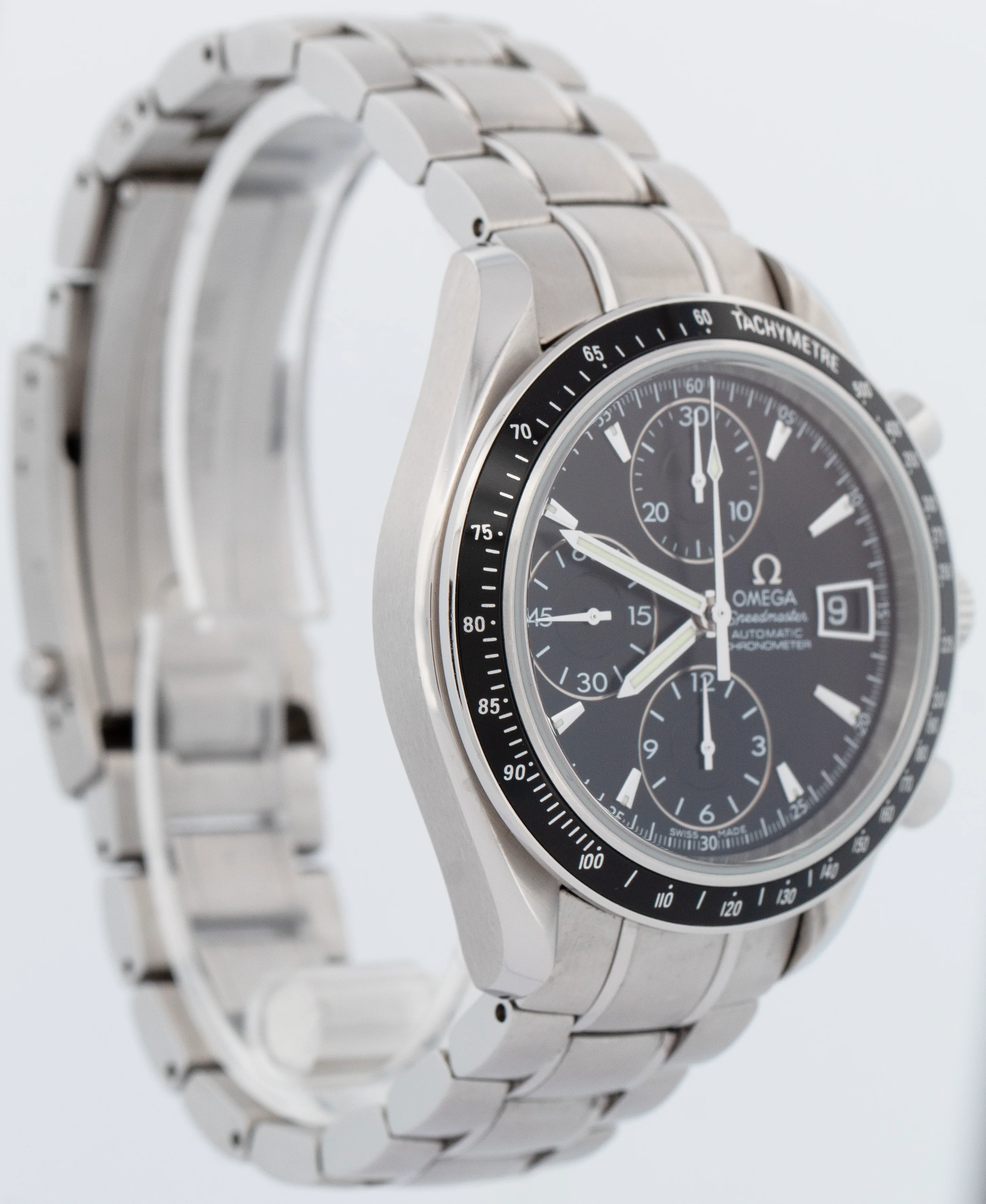 PAPERS Omega Speedmaster Date Black 40mm Chronograph Steel Watch 3210.50.00 BOX - Image 4