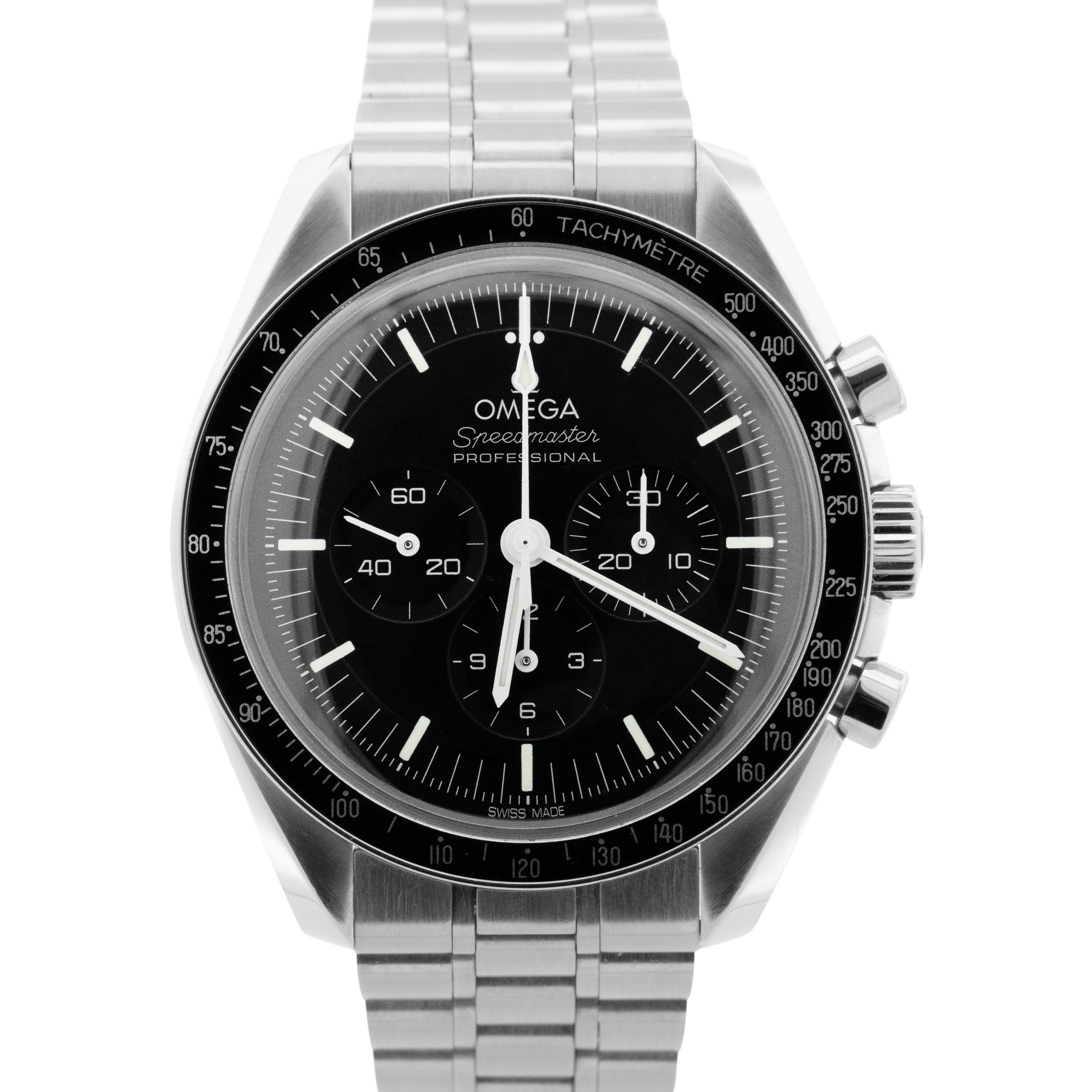 PAPERS Omega Speedmaster Moonwatch 42mm Black Steel 310.30.42.50.01.001 BOX