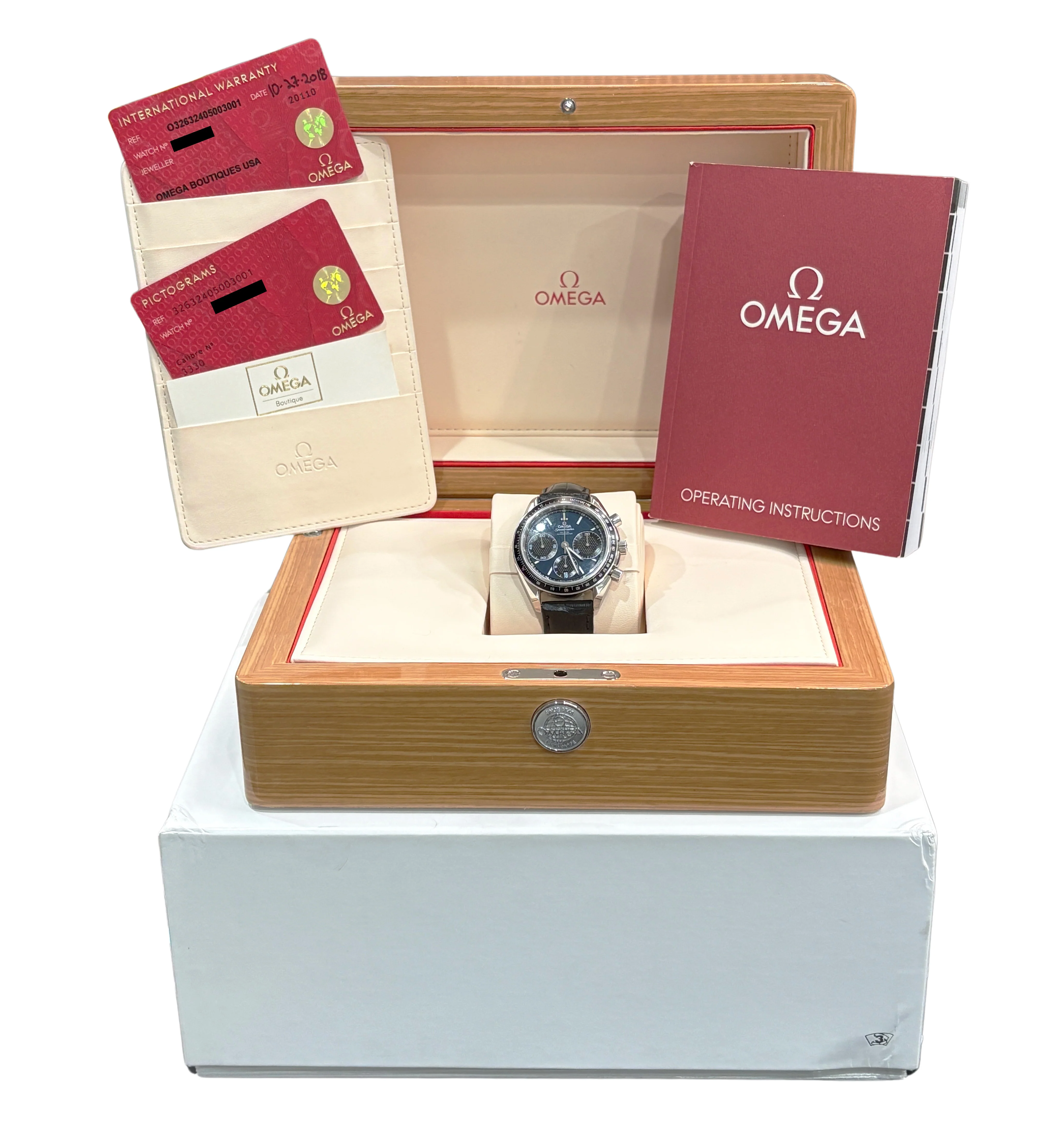 PAPERS Omega Speedmaster Racing Steel Leather 40mm 326.32.40.50.03.001 Watch BOX - Image 2