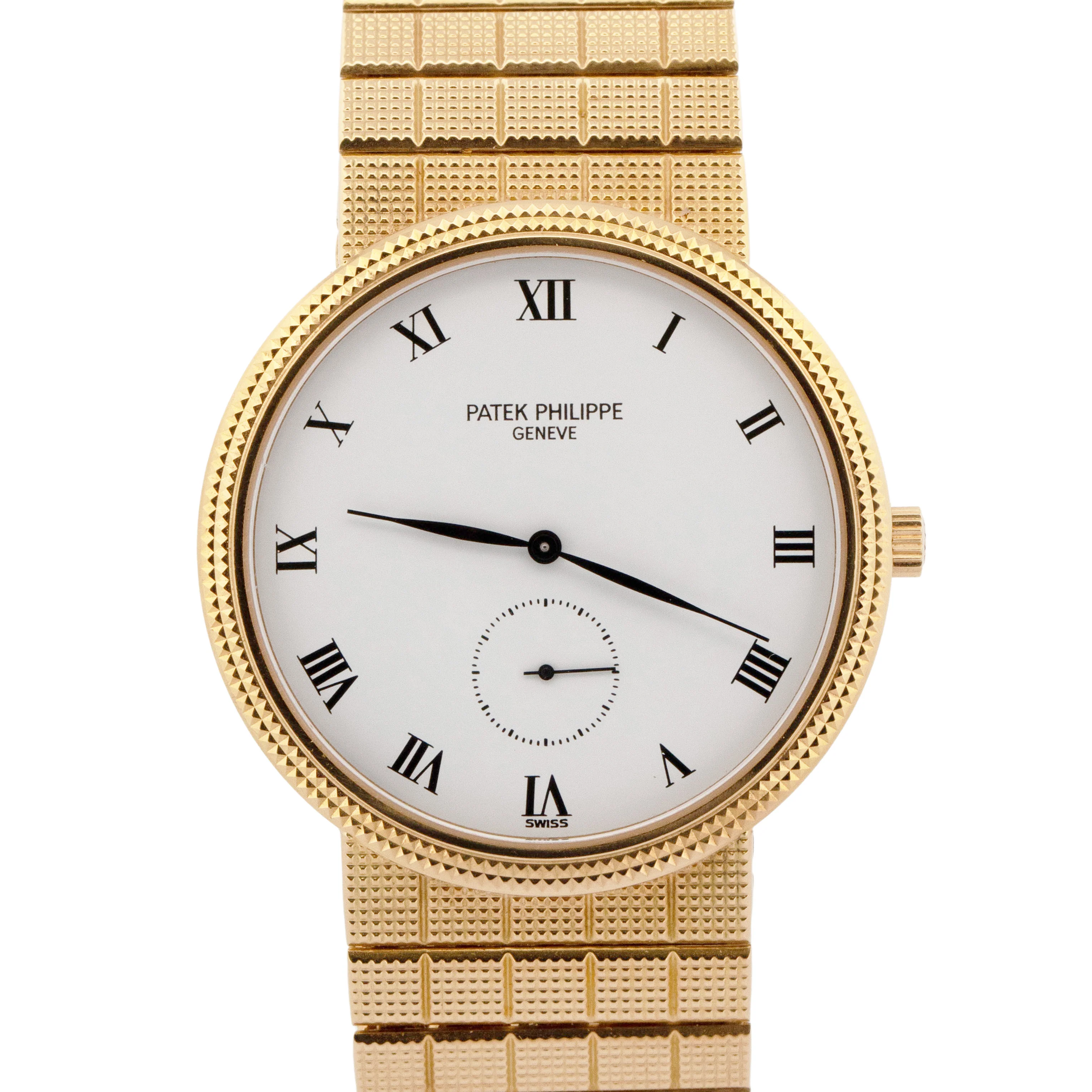 PAPERS Patek Philippe Calatrava 3919/010 White Roman 18K Gold 33mm Watch BOX