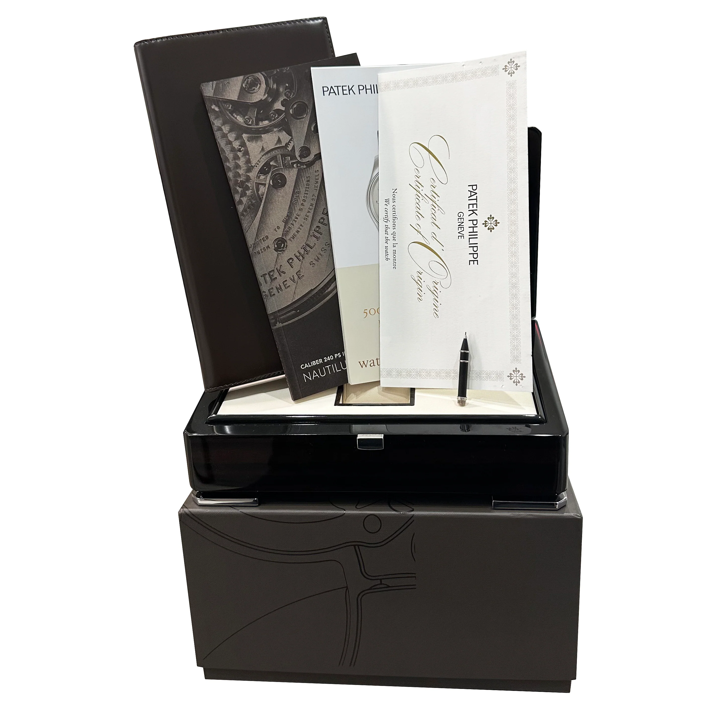 PAPERS Patek Philippe Nautilus Blue Moon Phase 40mm Steel Watch 5712/1A-001 BOX - Image 2