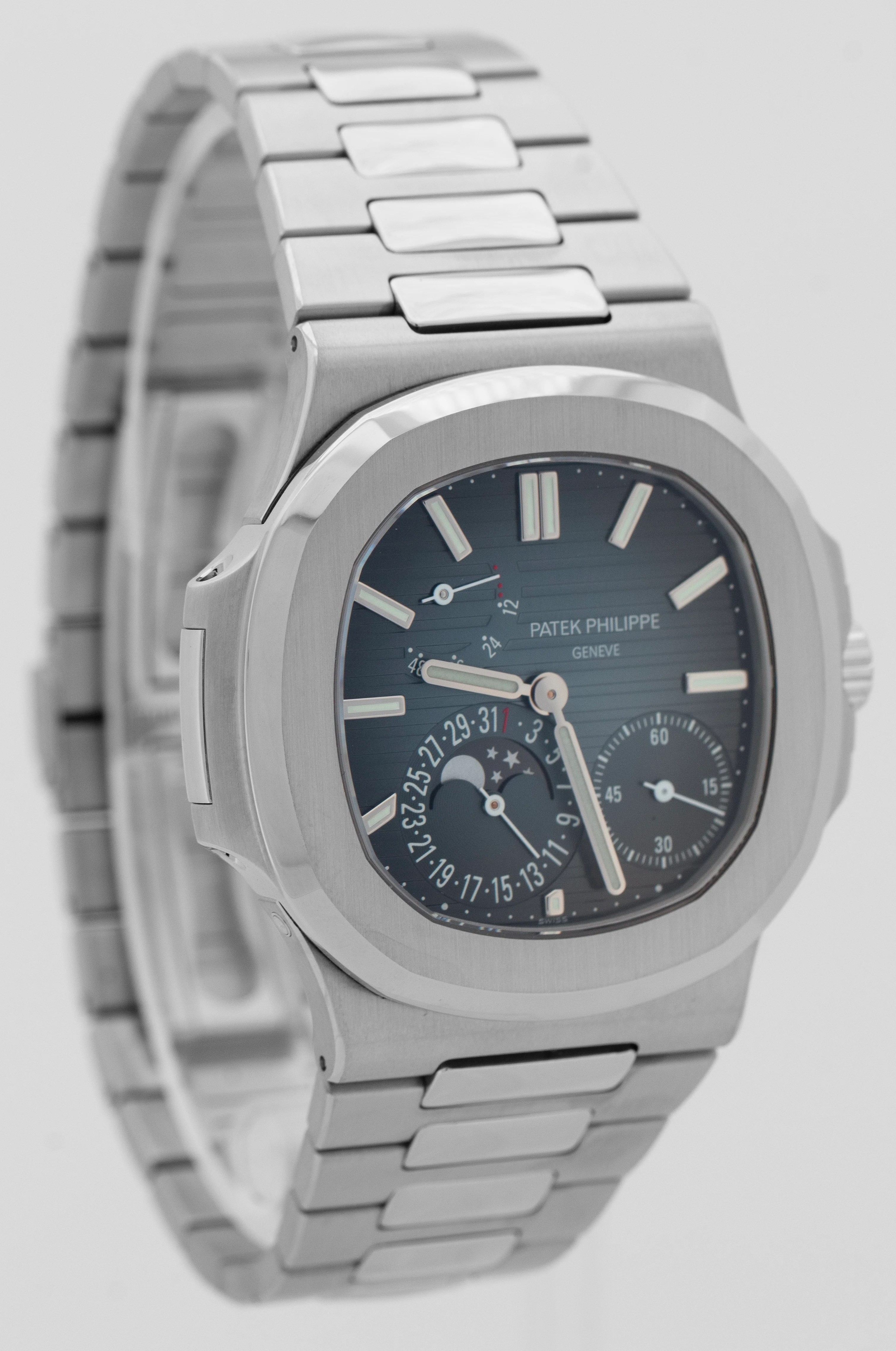 PAPERS Patek Philippe Nautilus Blue Moon Phase 40mm Steel Watch 5712/1A-001 BOX - Image 4