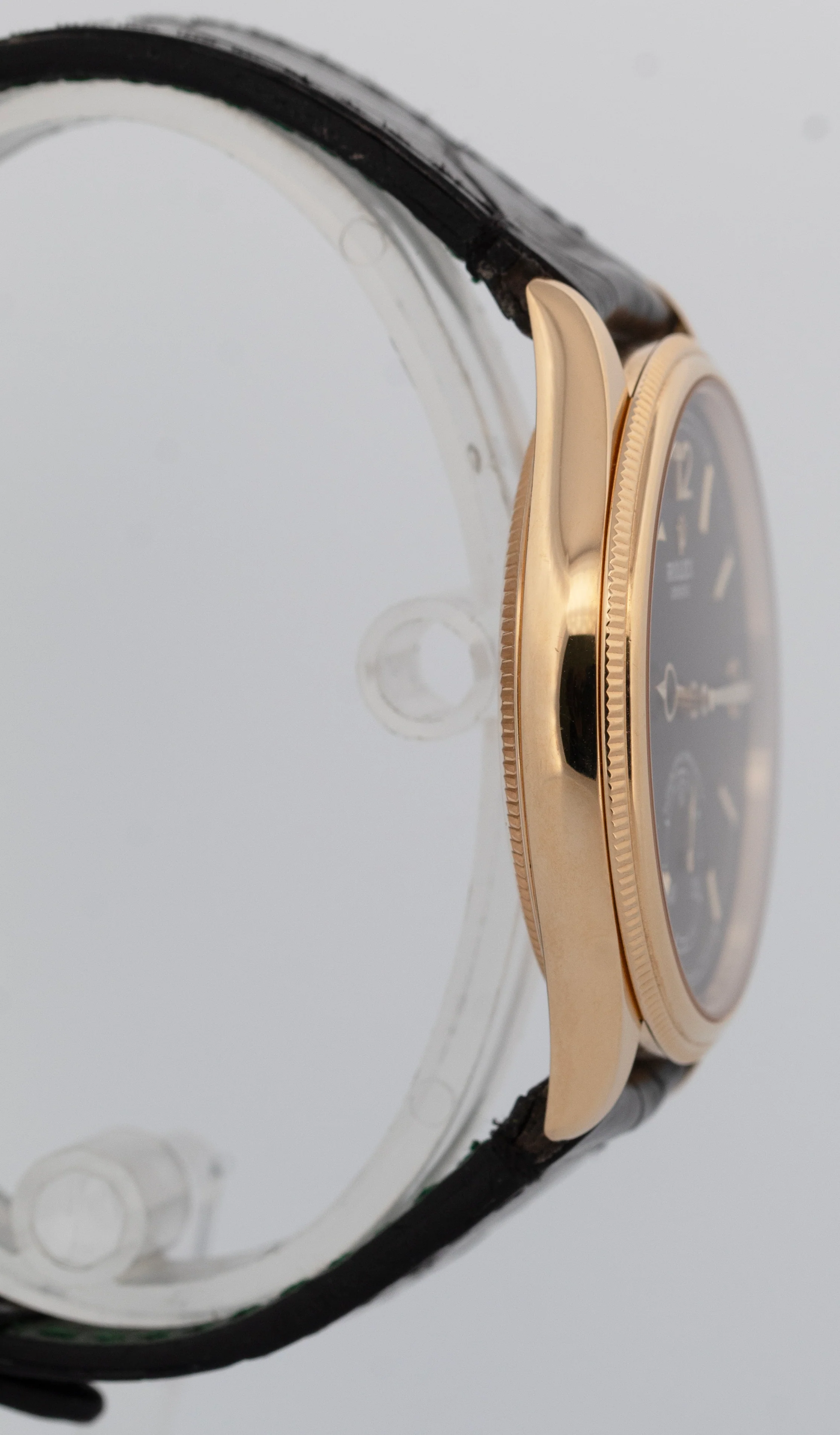 PAPERS Rolex 1908 Black 18K Yellow Gold Leather Strap 39mm 52508 Watch BOX - Image 4